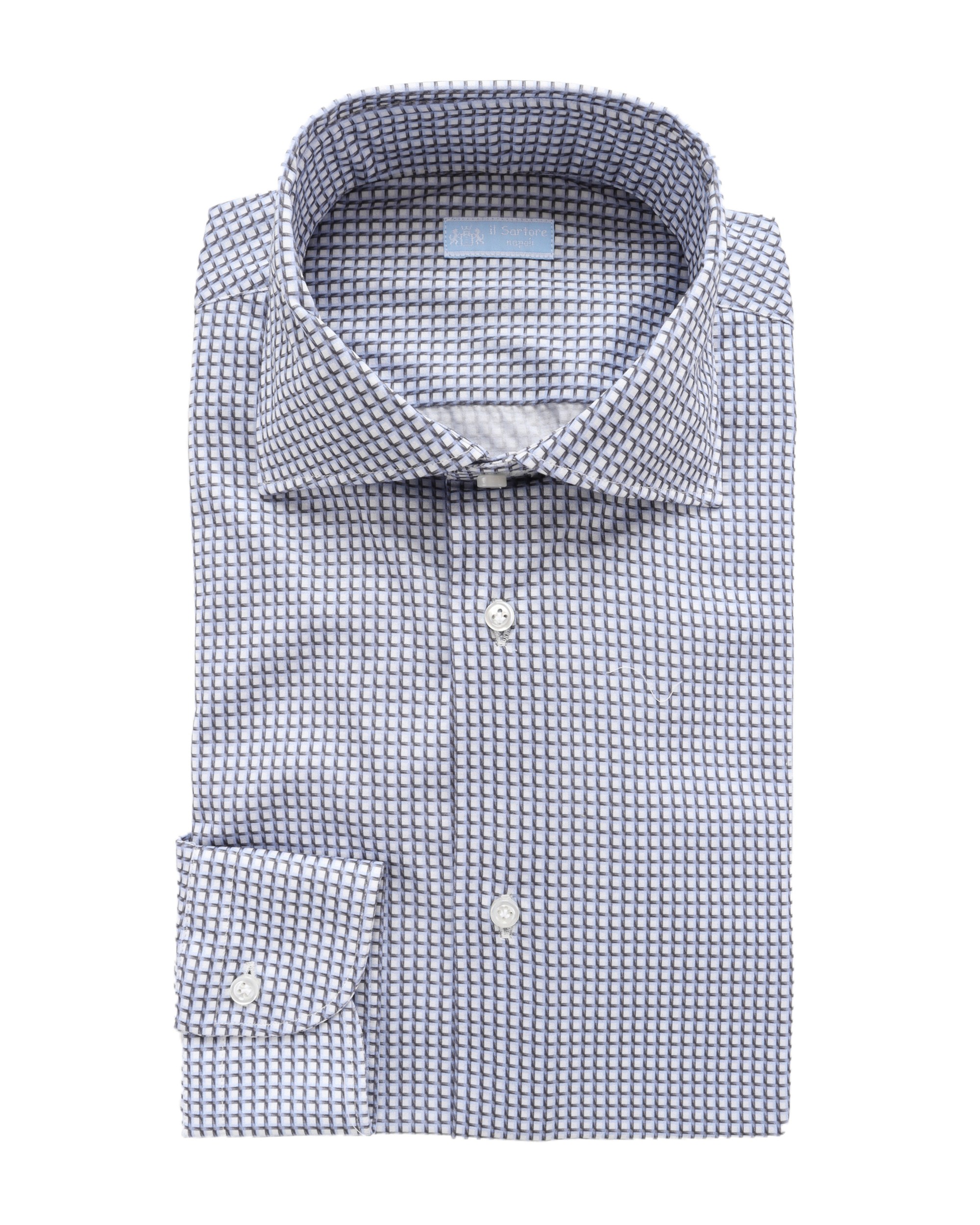 IL SARTORE NAPOLI DRESS SHIRT - BLUE & WHITE - COTTON JERSEY