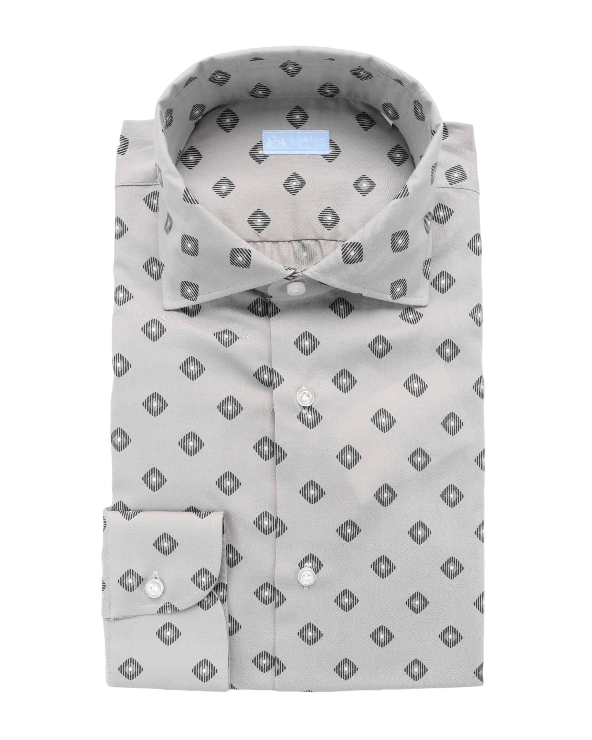 IL SARTORE NAPOLI DRESS SHIRT - GREY & BLACK - STRETCH COTTON