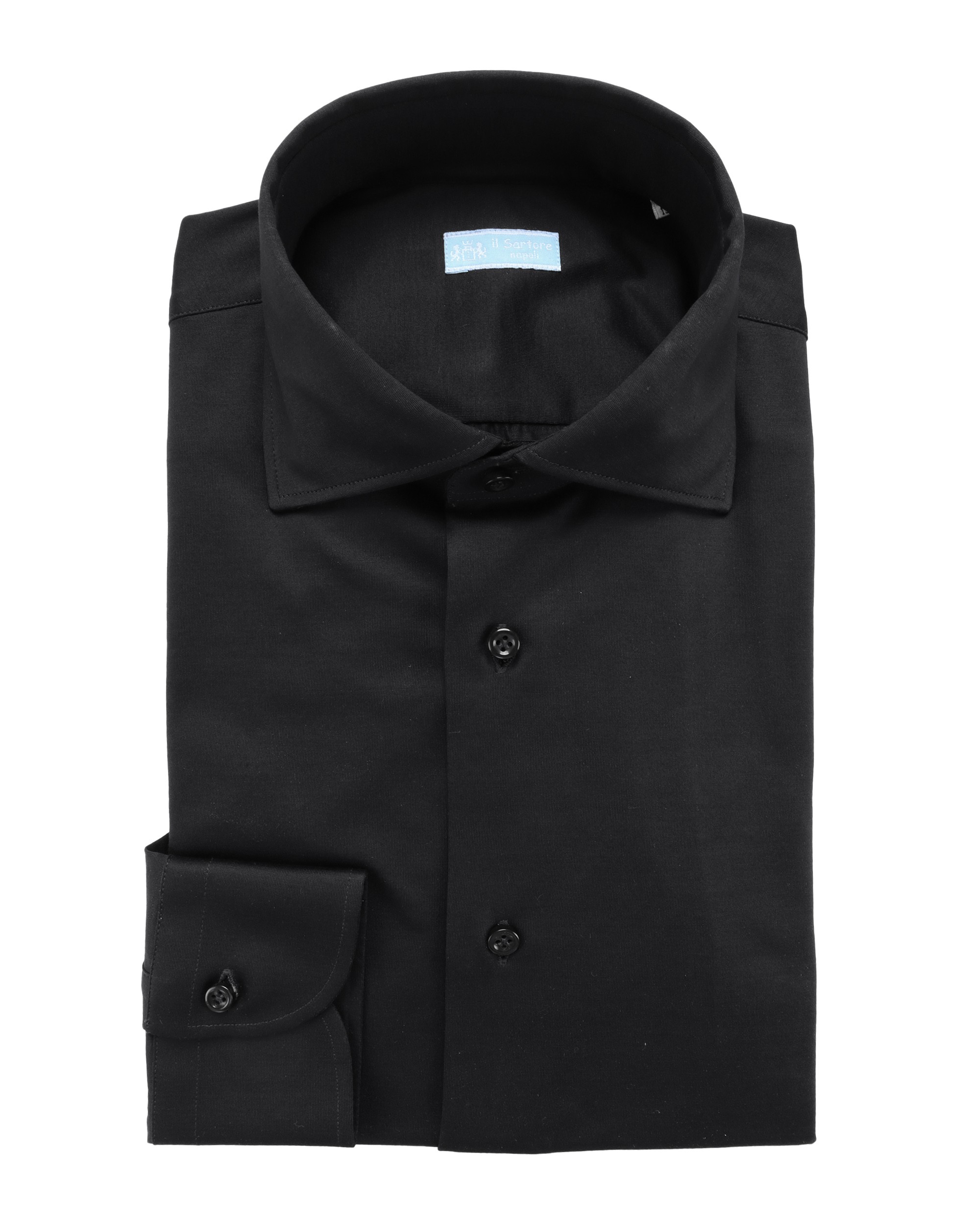 IL SARTORE NAPOLI DRESS SHIRT - BLACK - COTTON JERSEY