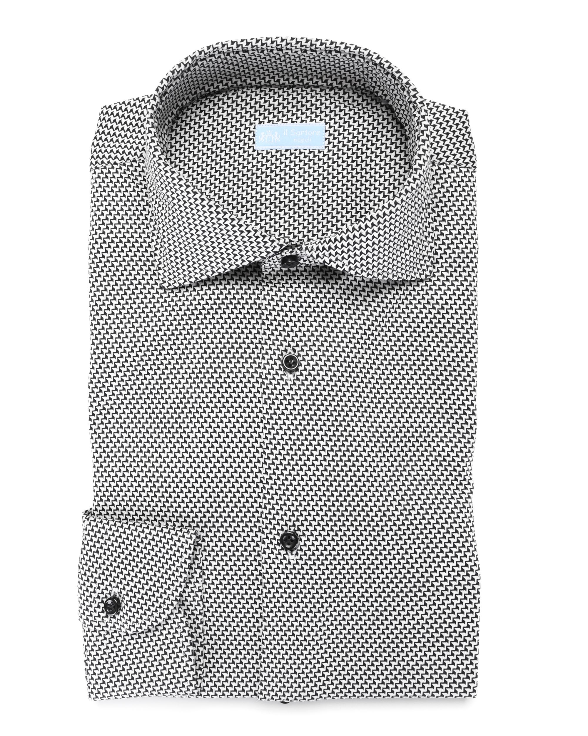 IL SARTORE NAPOLI DRESS SHIRT - BLACK & WHITE - COTTON JERSEY