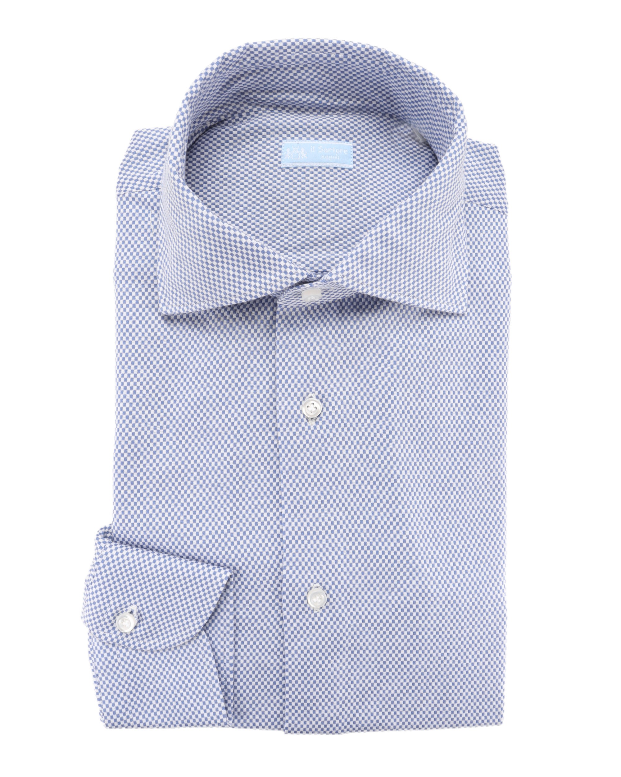 IL SARTORE NAPOLI DRESS SHIRT - BLUE & WHITE - COTTON JERSEY