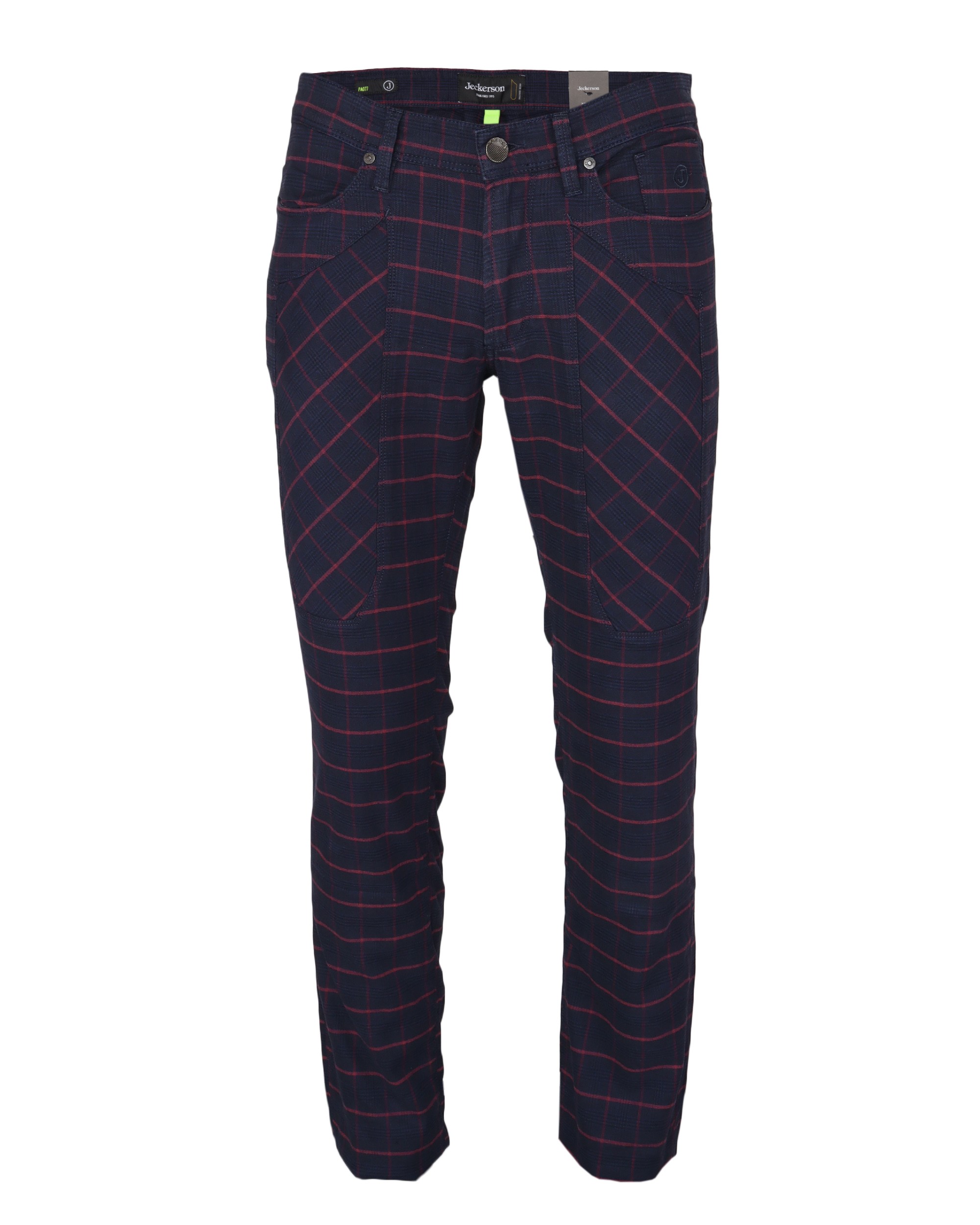 JECKERSON PANTS - BLUE & RED - STRETCH COTTON & LYOCELL