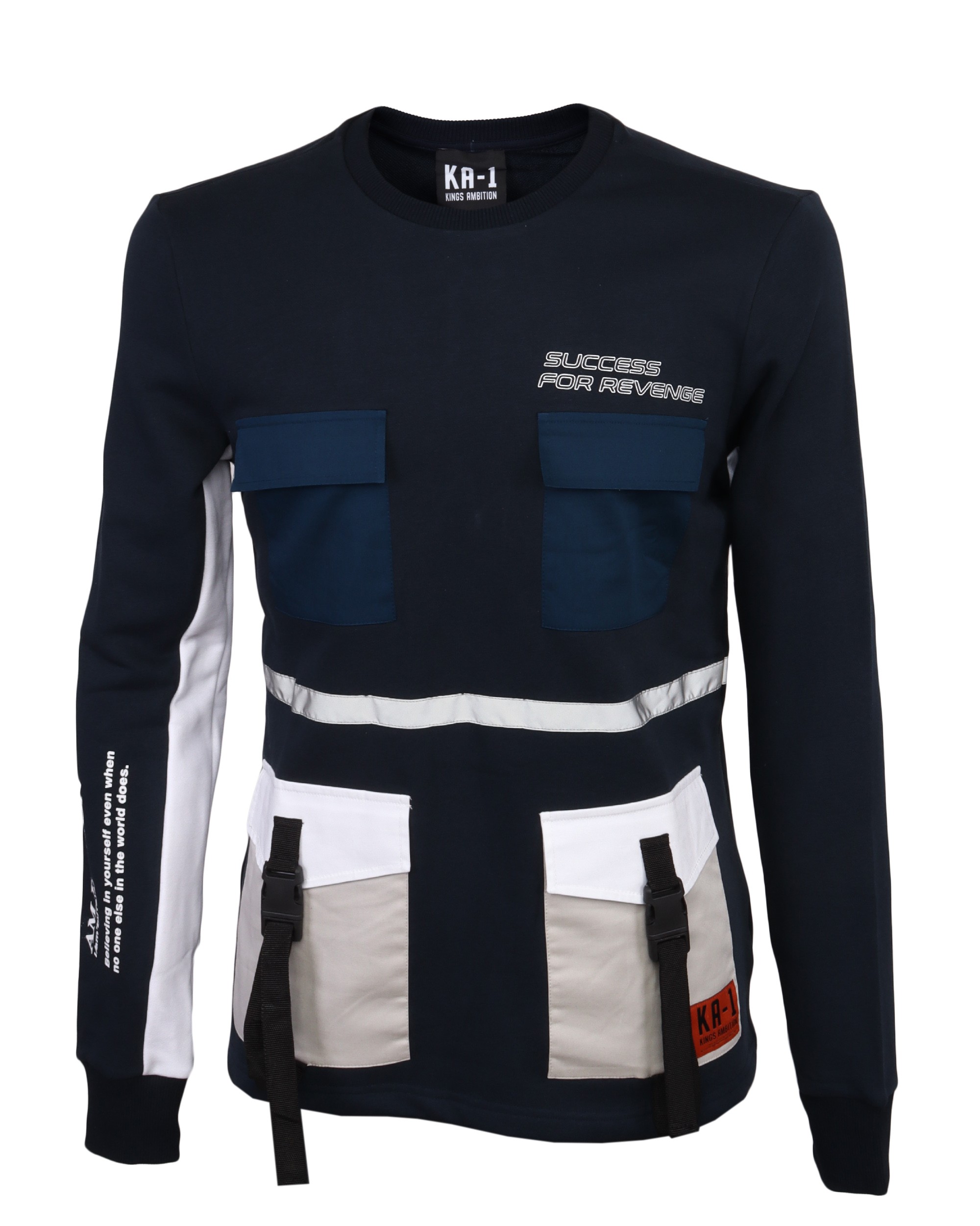 KA-1 SWEATSHIRT - BLUE - STRETCH COTTON