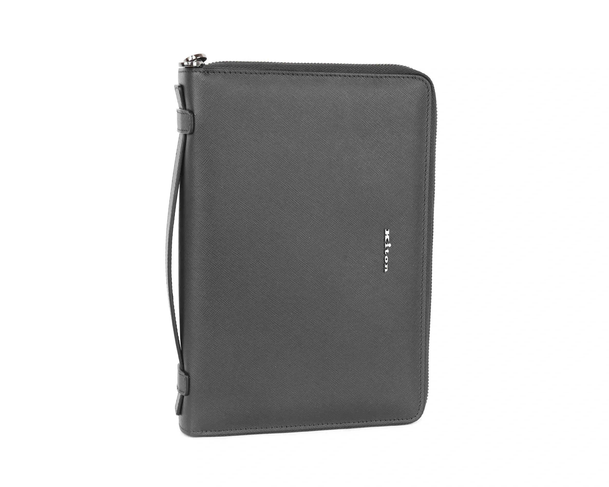 KITON DOCUMENT ORGANIZER - BLACK - SAFFIANO CALFSKIN LEATHER