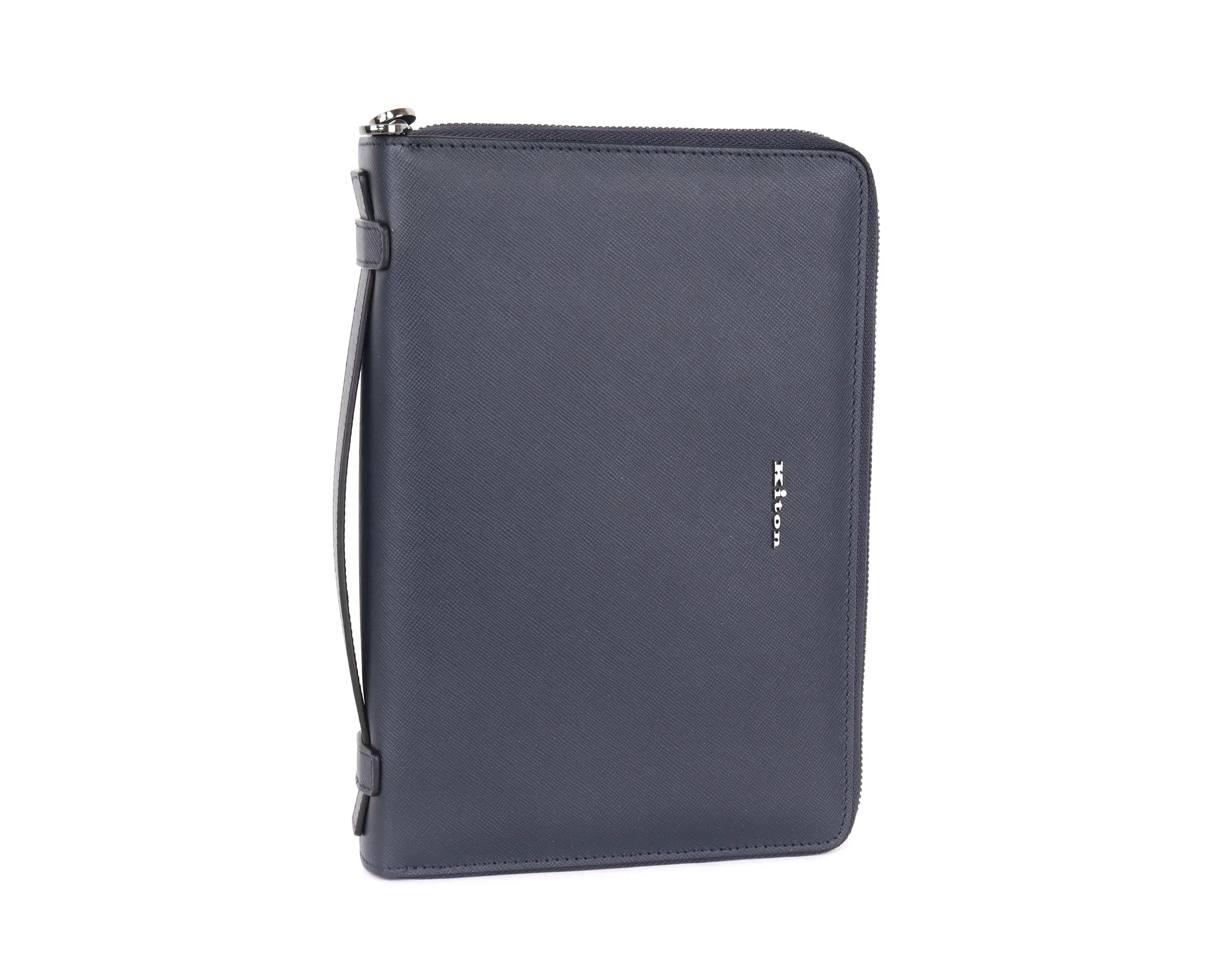 KITON DOCUMENT ORGANIZER - NAVY BLUE - SAFFIANO CALFSKIN LEATHER
