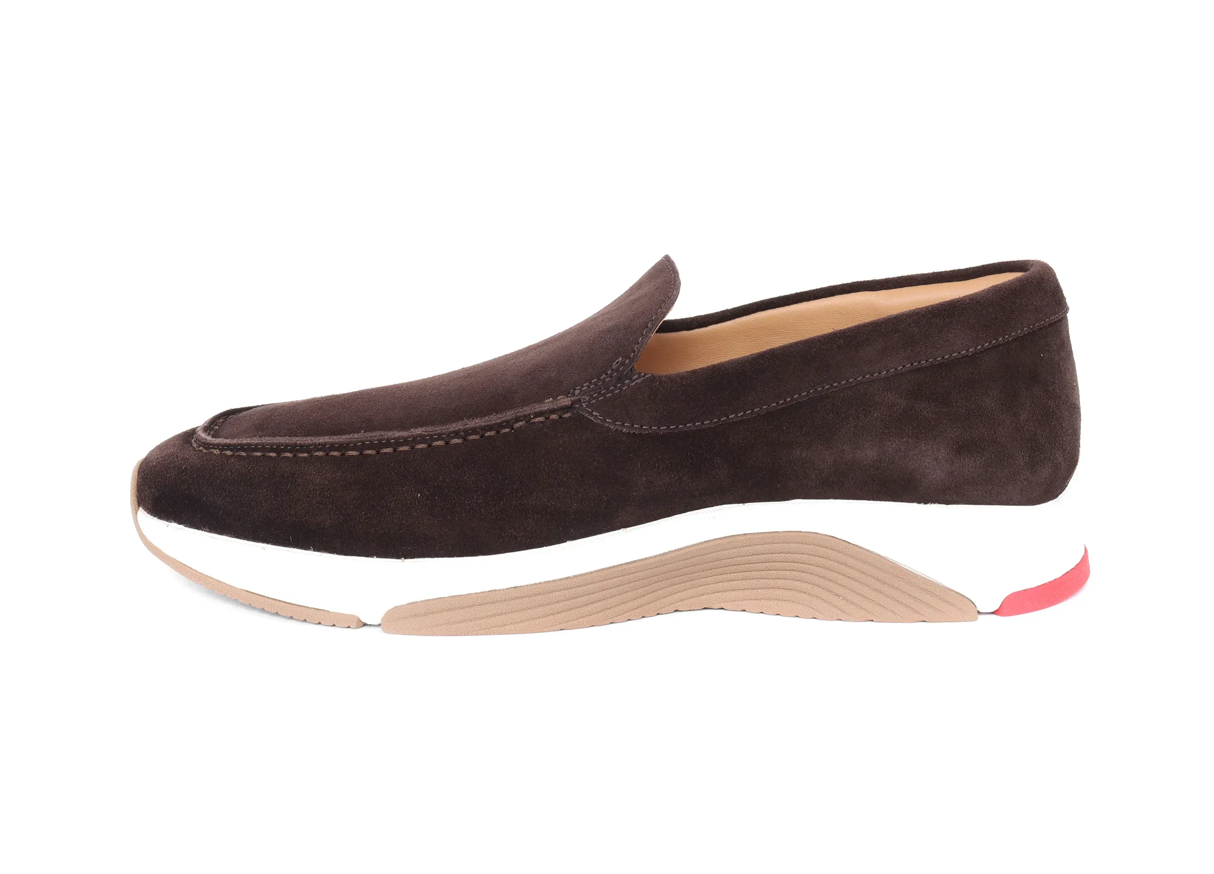 KITON LOAFER SNEAKERS - CALFSKIN SUEDE - DARK BROWN