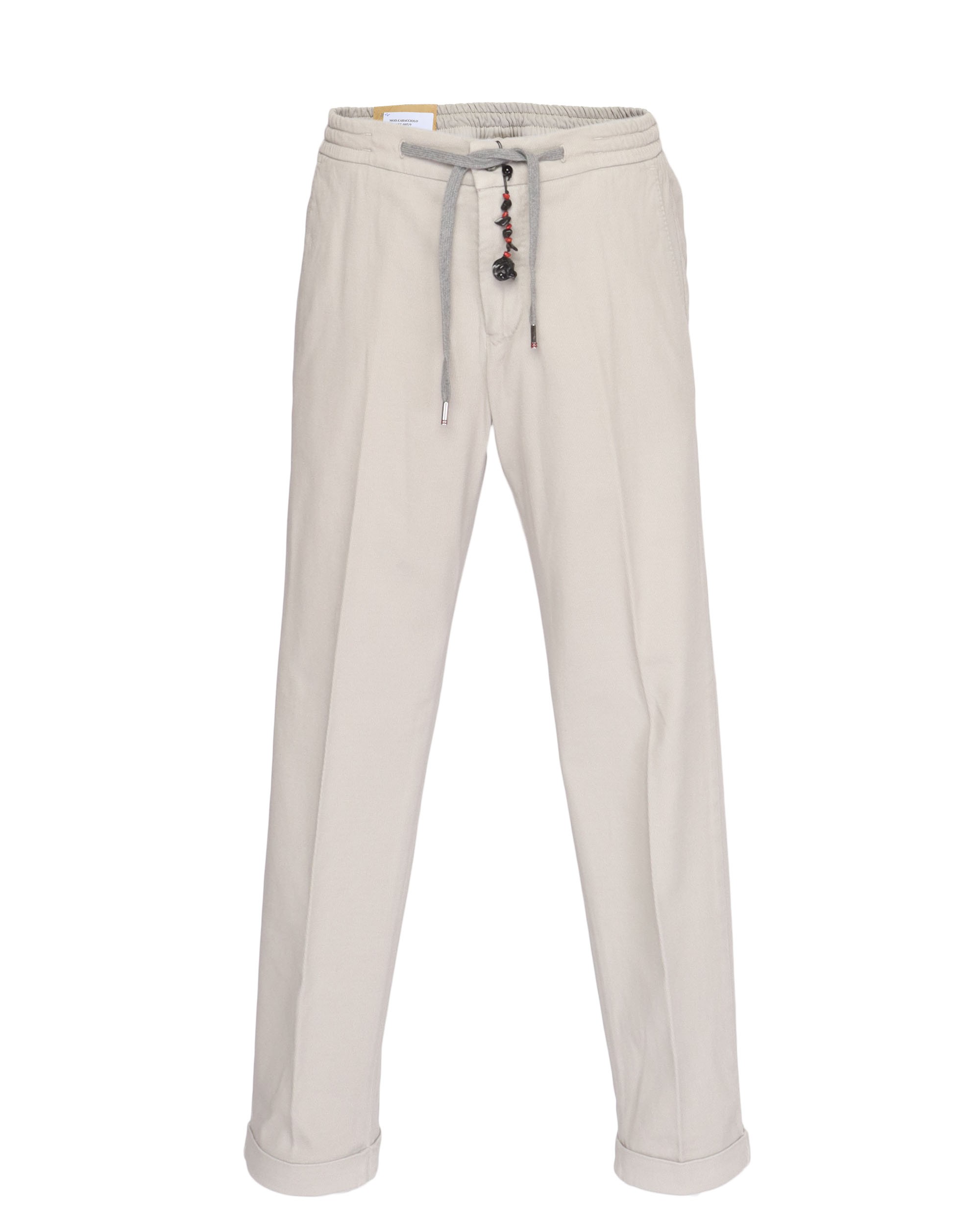 MARCO PESCAROLO PANTS - PEARL GREY - STRETCH COTTON & CASHMERE