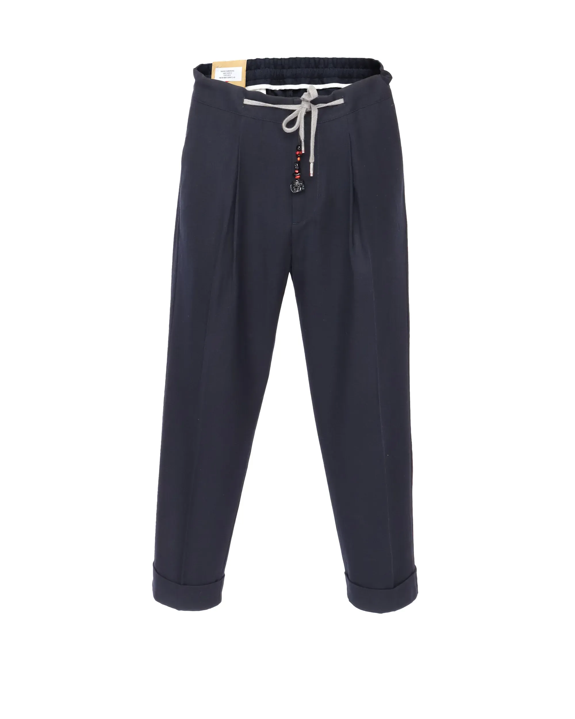 MARCO PESCAROLO PANTS - NAVY BLUE - WOOL FLANNEL
