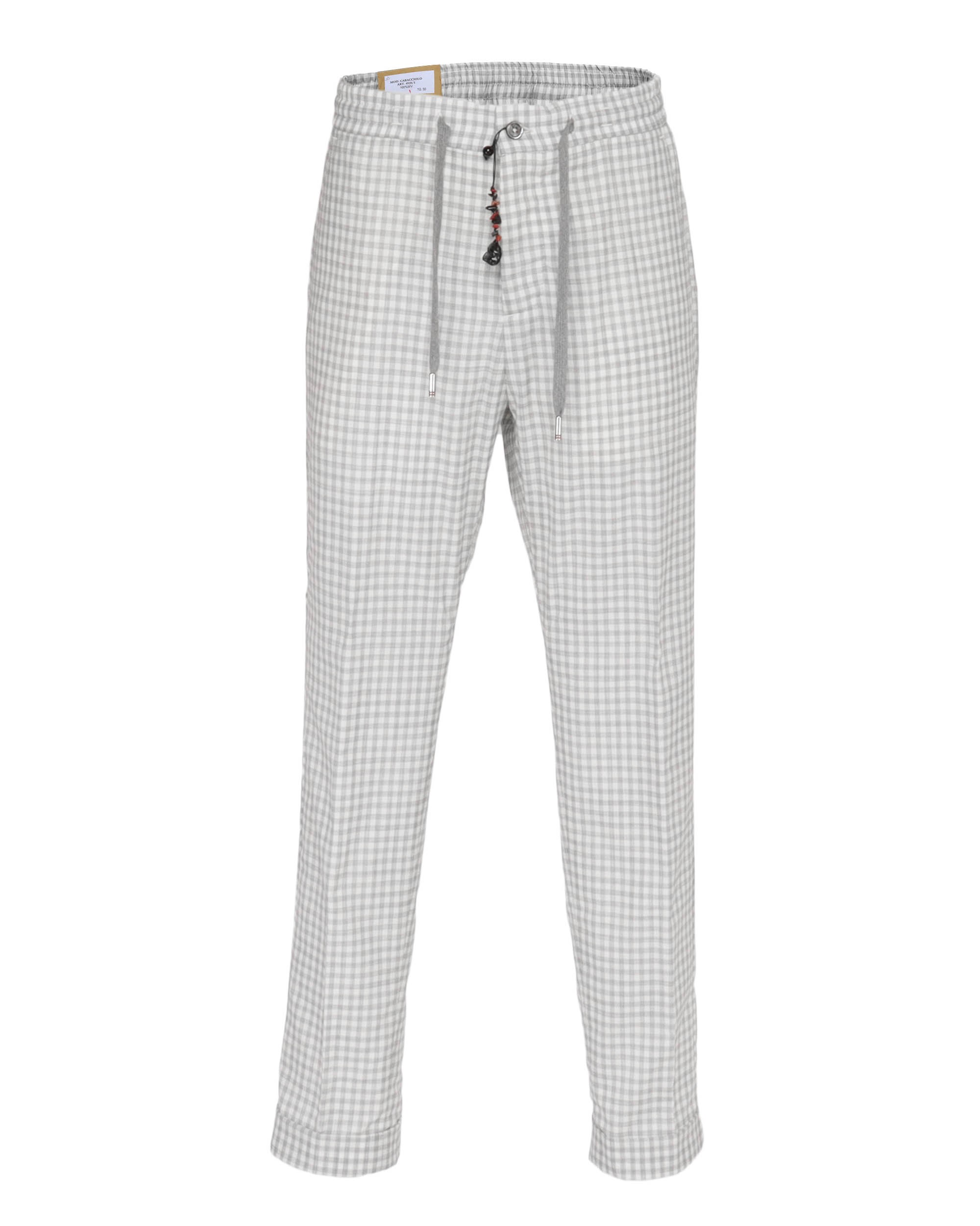 MARCO PESCAROLO PANTS - WHITE & GREY - LIGHTWEIGHT WOOL