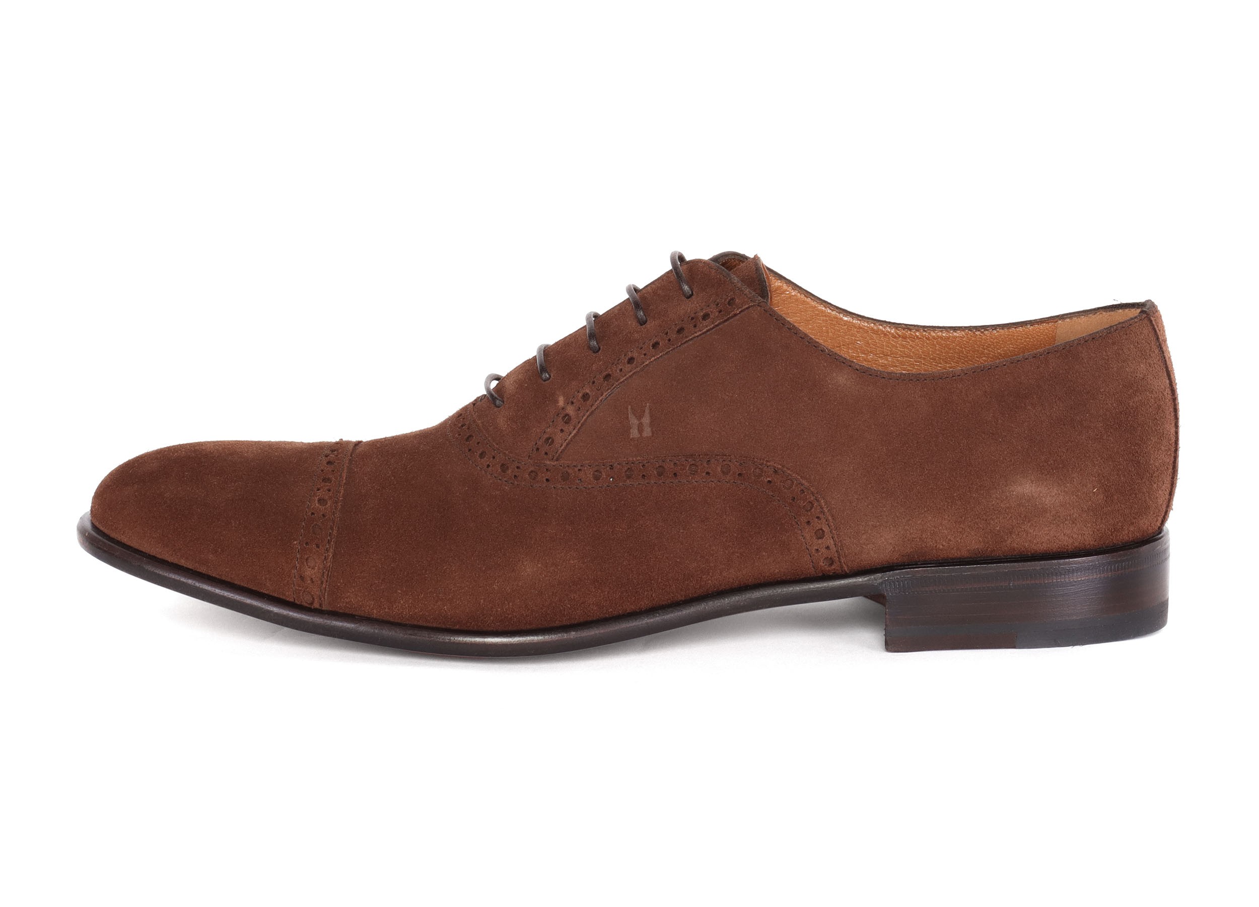 MORESCHI OXFORD SHOES - CALFSKIN SUEDE - BROWN
