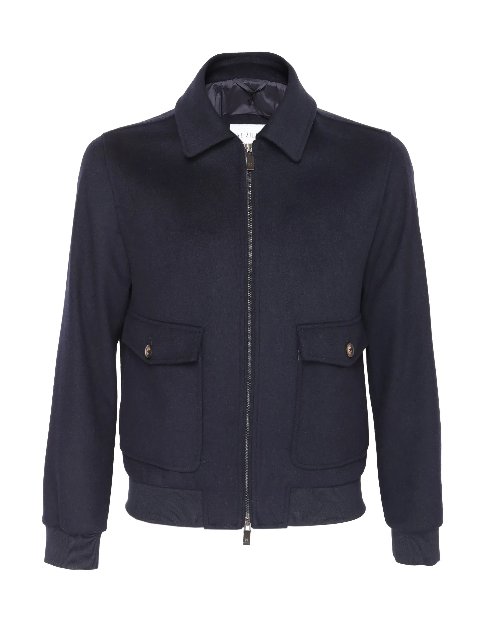 PAL ZILERI BOMBER JACKET - NAVY BLUE - WOOL