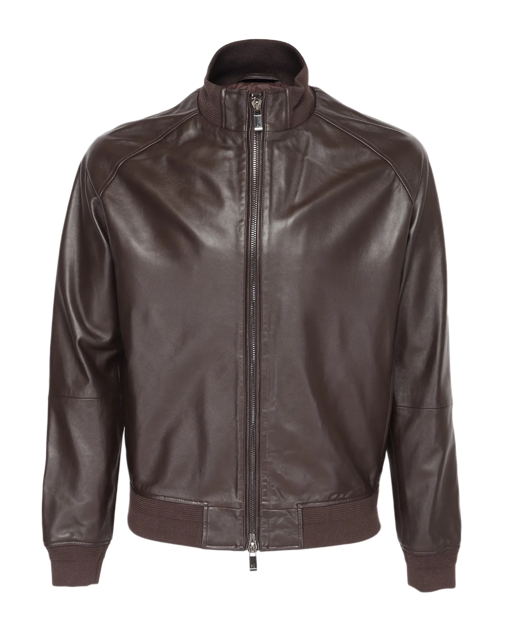 PAL ZILERI BOMBER JACKET - BROWN - LAMBSKIN