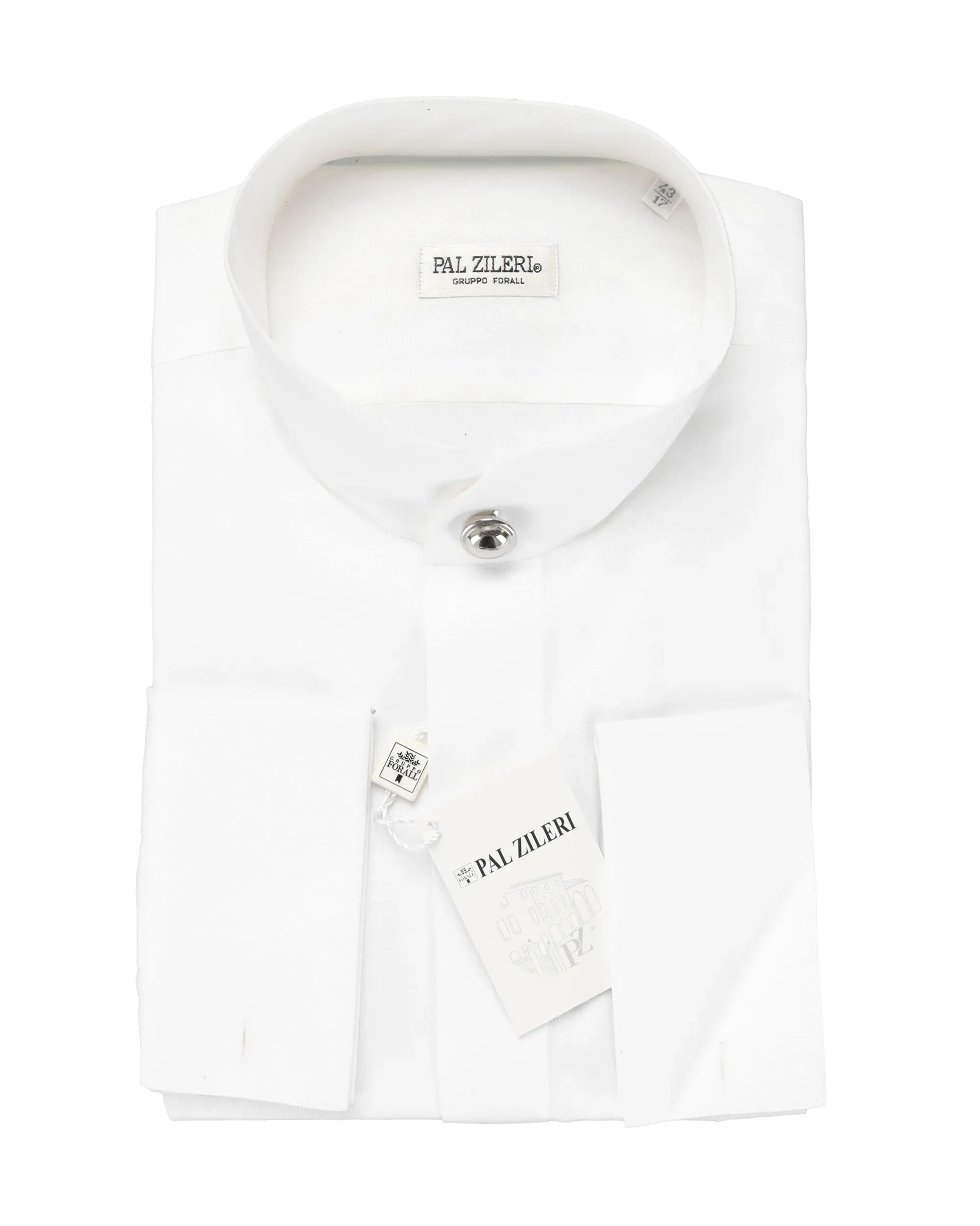 PAL ZILERI FORMAL DRESS SHIRT - WHITE - COTTON