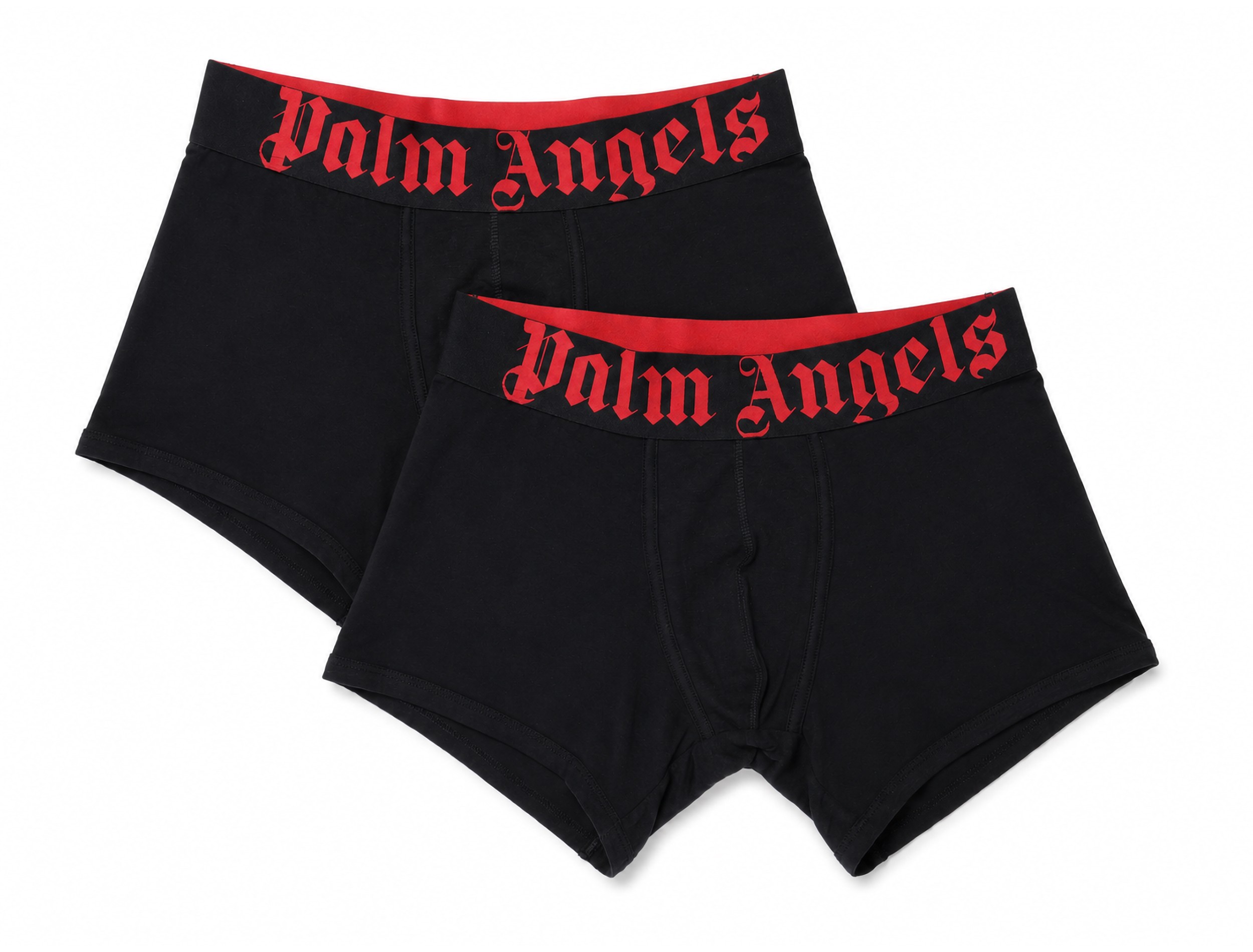 PALM ANGELS BOXER BRIEFS BI-PACK - BLACK & RED - STRETCH COTTON