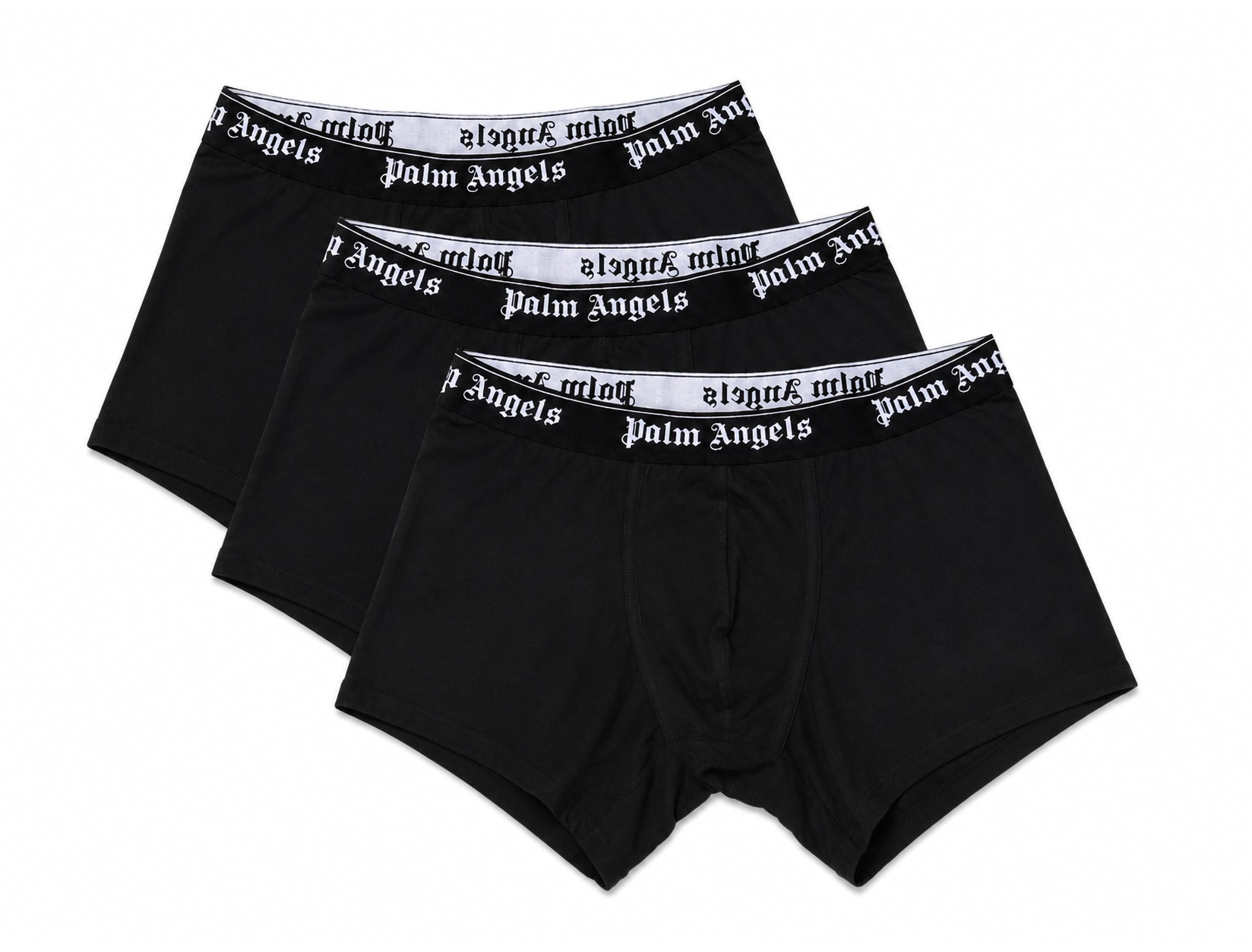 PALM ANGELS BOXER BRIEFS TRI-PACK - BLACK - STRETCH COTTON