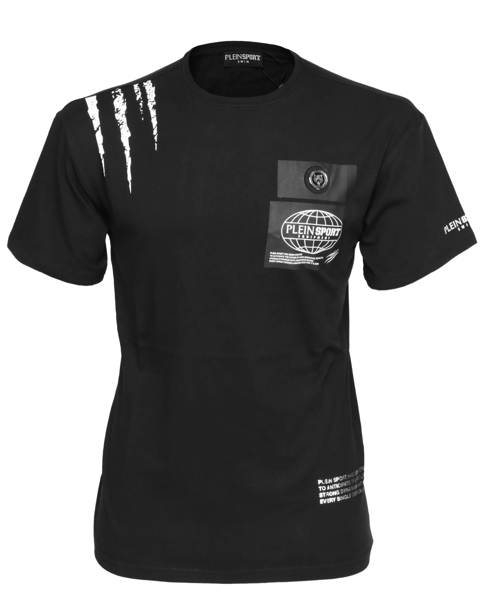 PLEIN SPORT T-SHIRT - BLACK - COTTON
