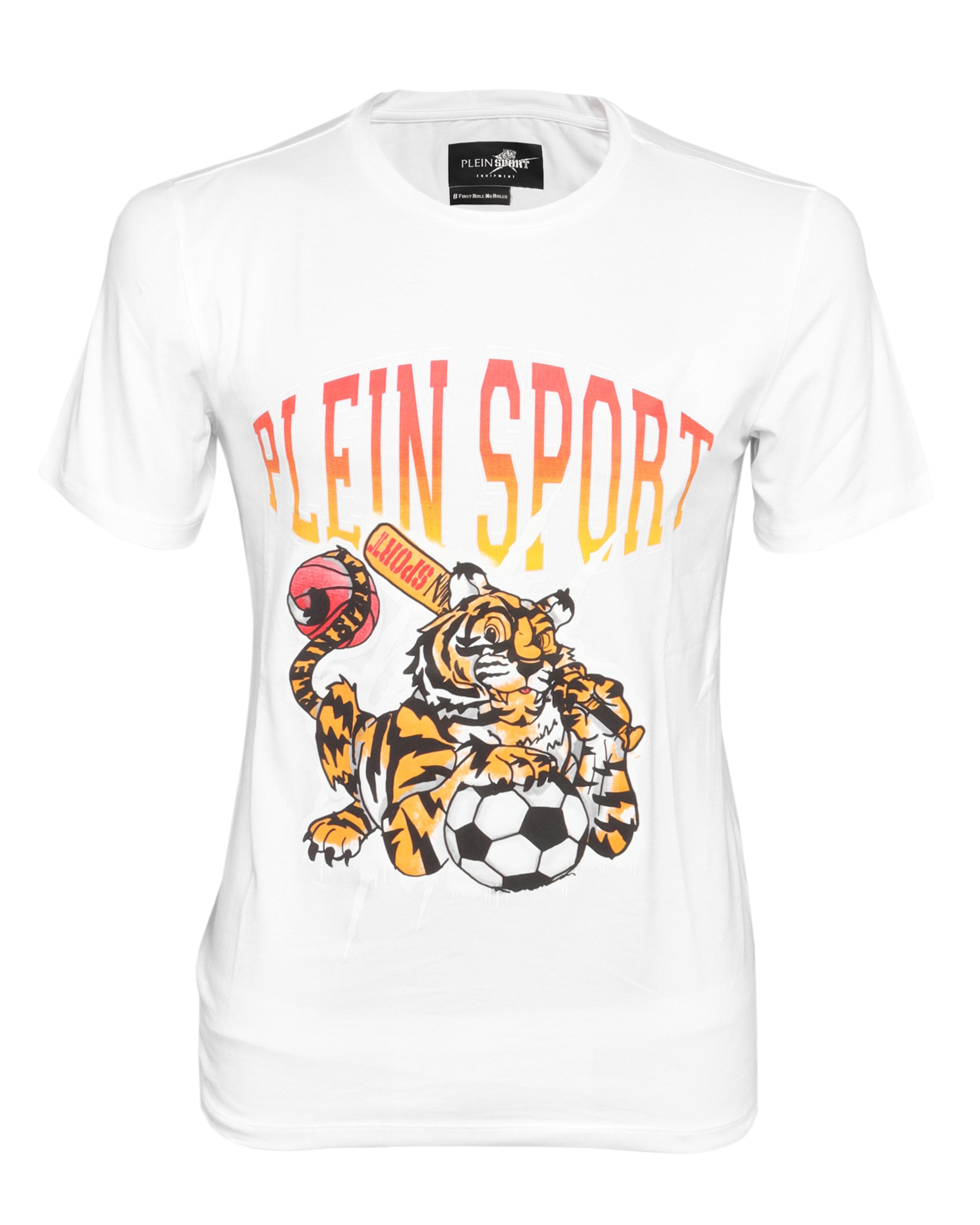 PLEIN SPORT T-SHIRT - WHITE - STRETCH COTTON