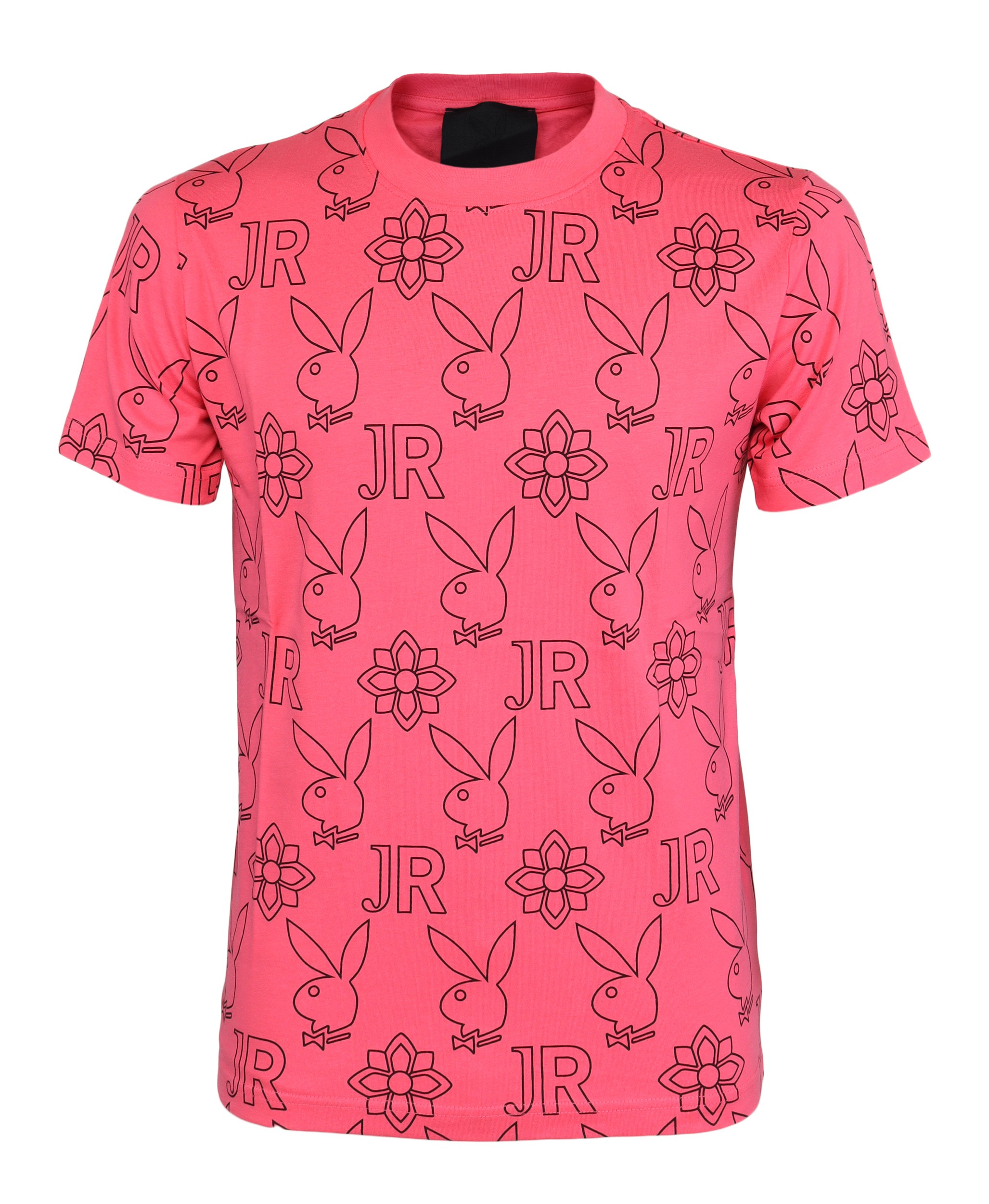 JOHN RICHMOND x PLAYBOY T-SHIRT - FUCHSIA & BLACK - COTTON