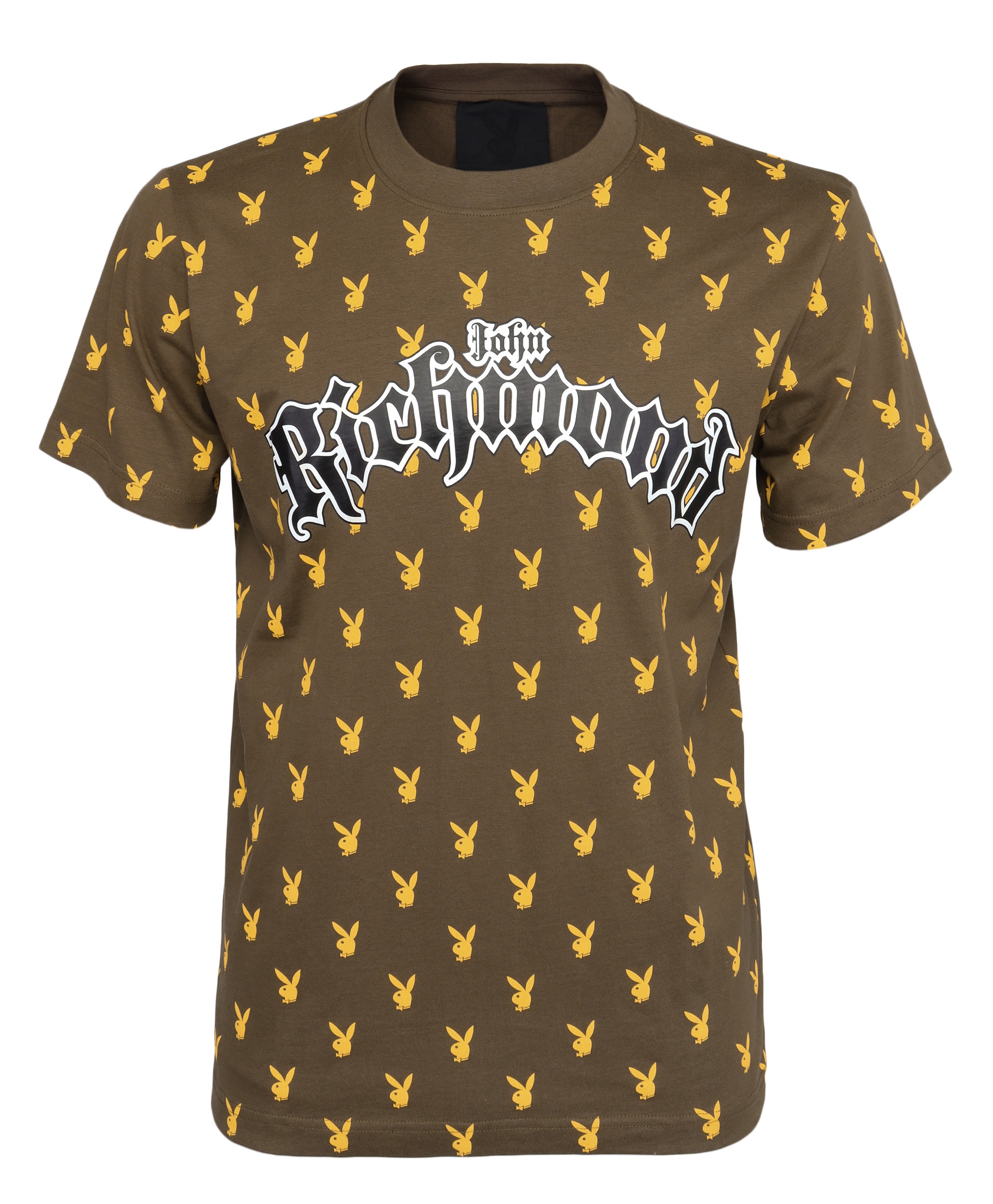 JOHN RICHMOND x PLAYBOY T-SHIRT - MUD & ORANGE - COTTON