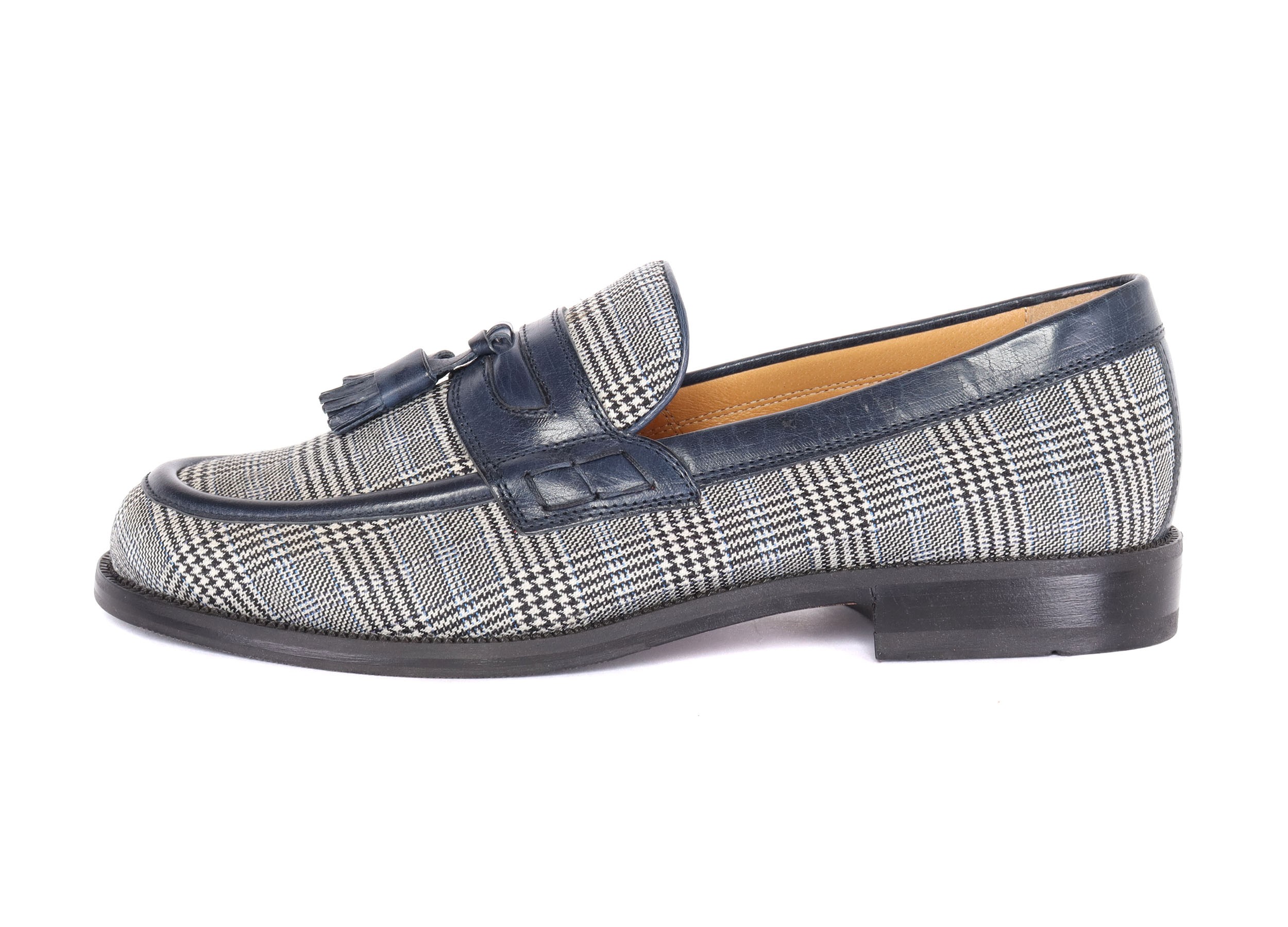 RUSSELL & BROMLEY LOAFERS - CALFSKIN & WOOL - BLUE