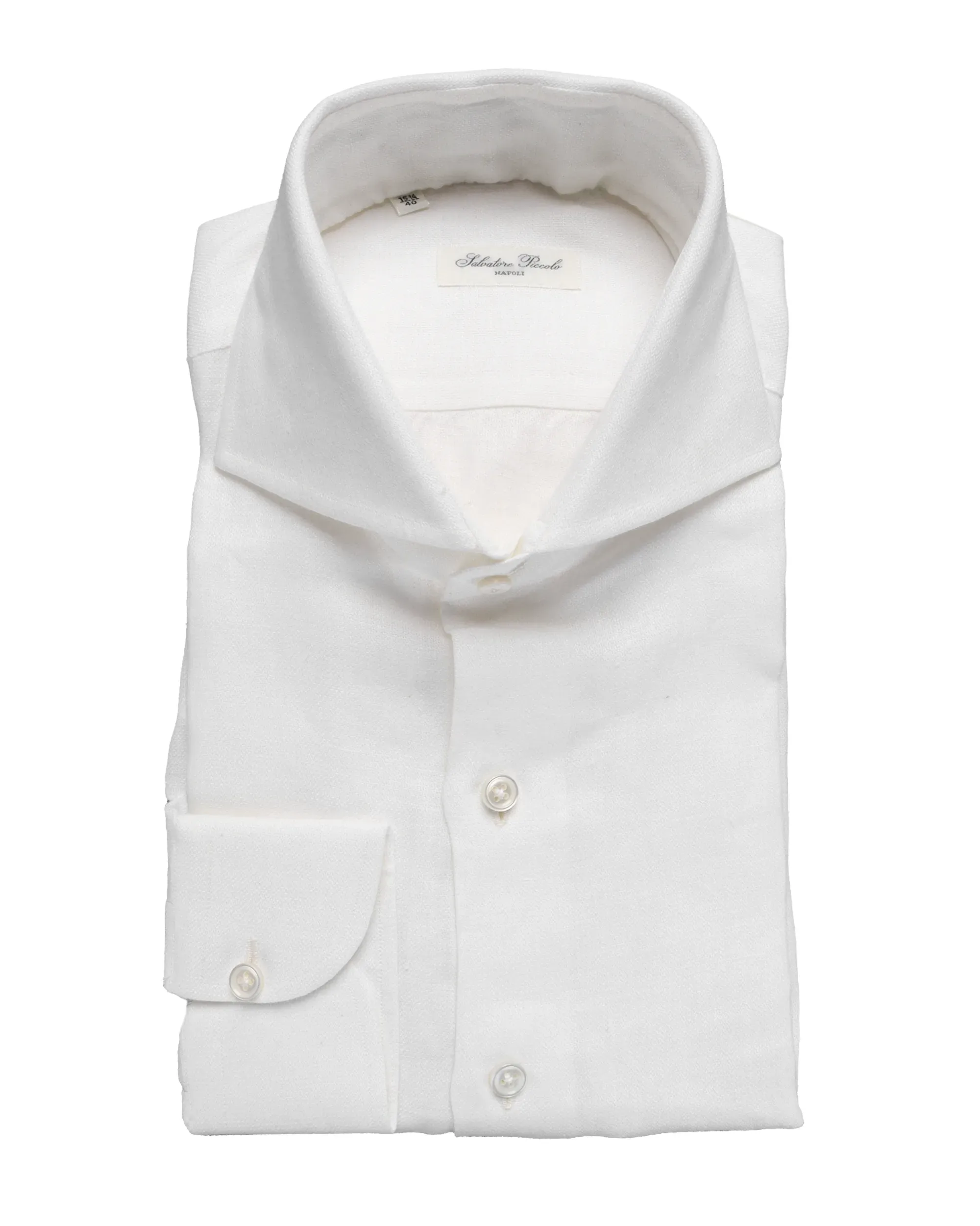 SALVATORE PICCOLO DRESS SHIRT - WHITE - LINEN