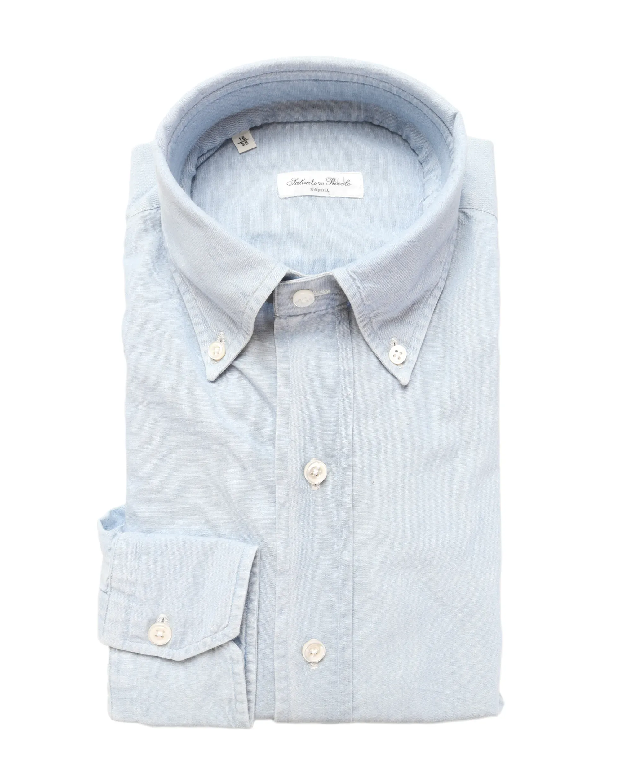 SALVATORE PICCOLO DRESS SHIRT - LIGHT BLUE - COTTON