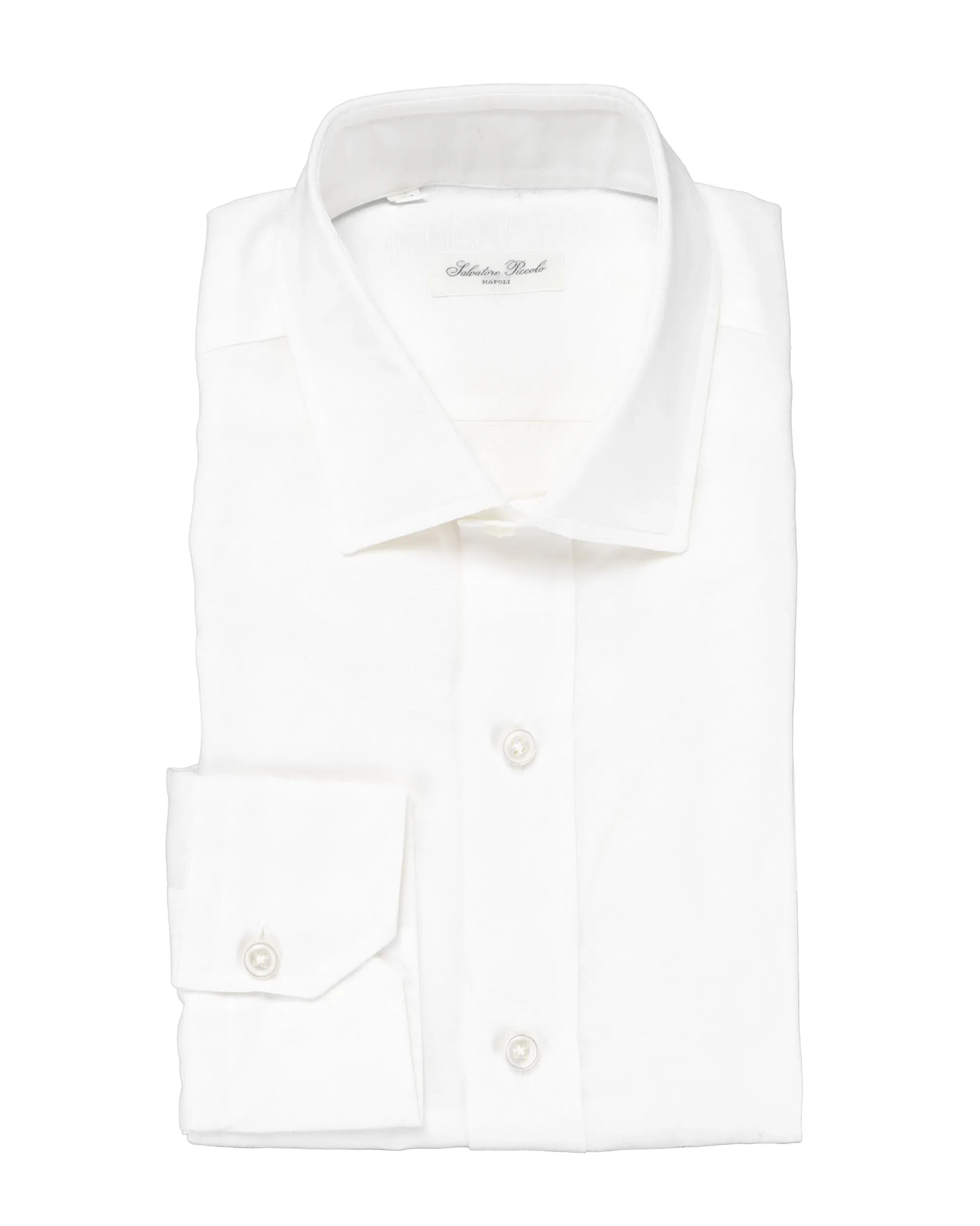 SALVATORE PICCOLO DRESS SHIRT - WHITE - COTTON