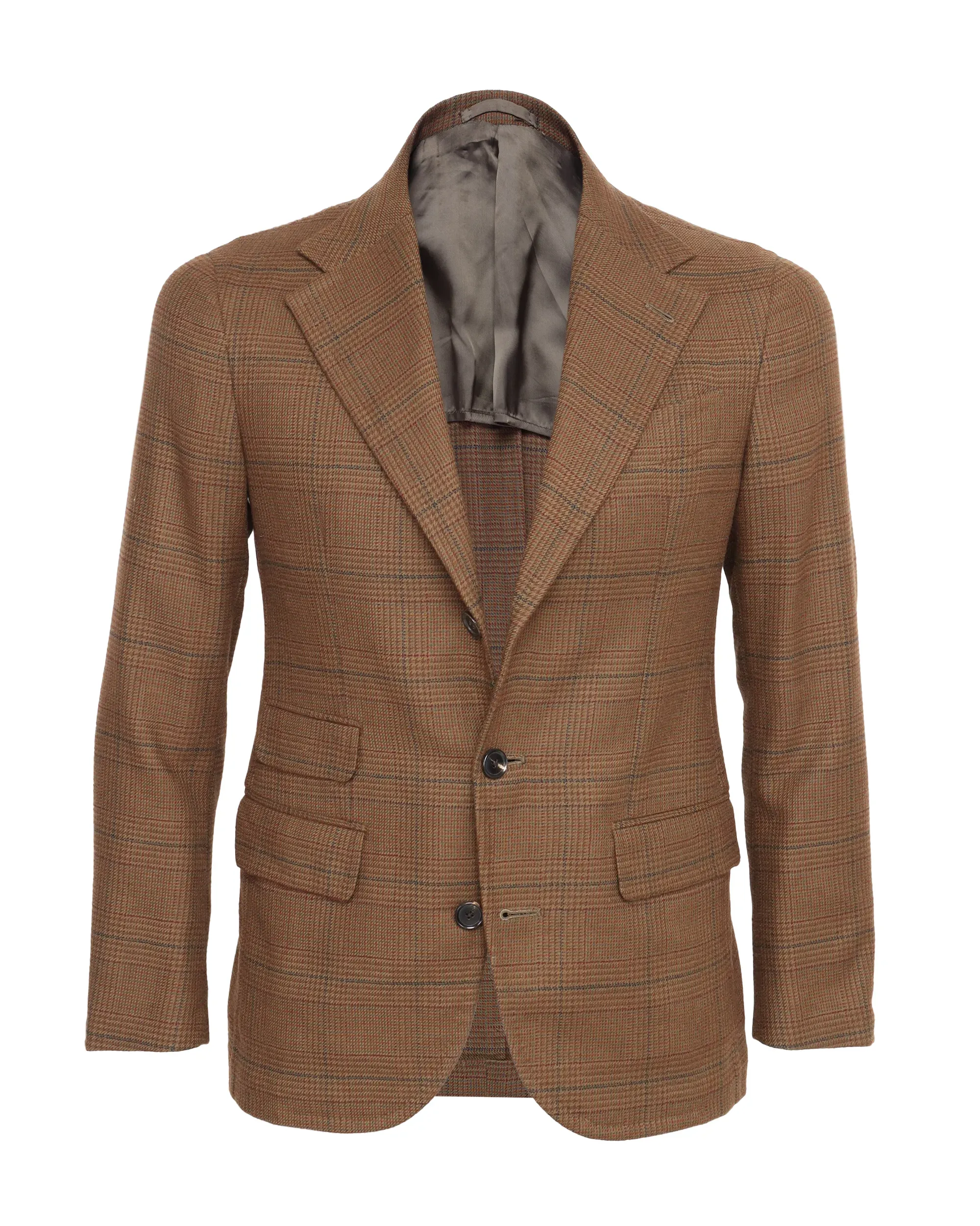 SALVATORE PICCOLO SPORT COAT - BROWN, GREEN & BURGUNDY - WOOL TWEED