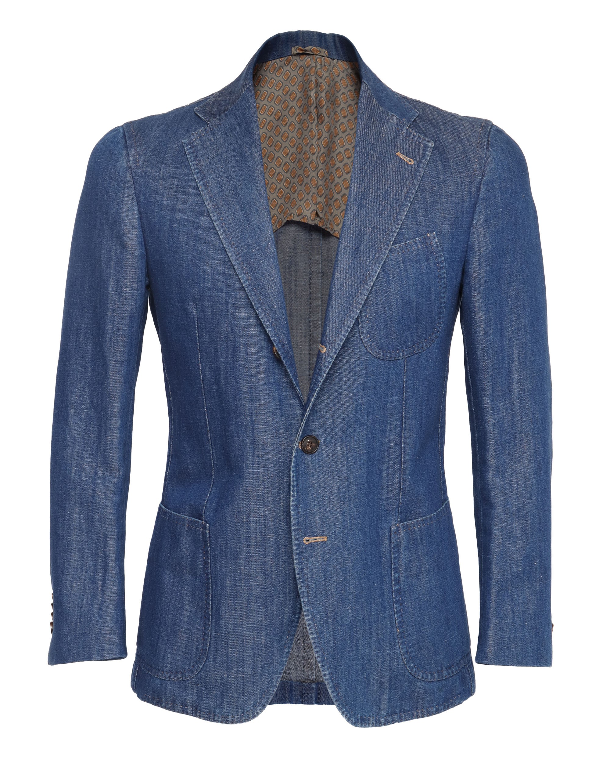 SALVATORE PICCOLO SPORT COAT - TAN & BROWN - LINEN