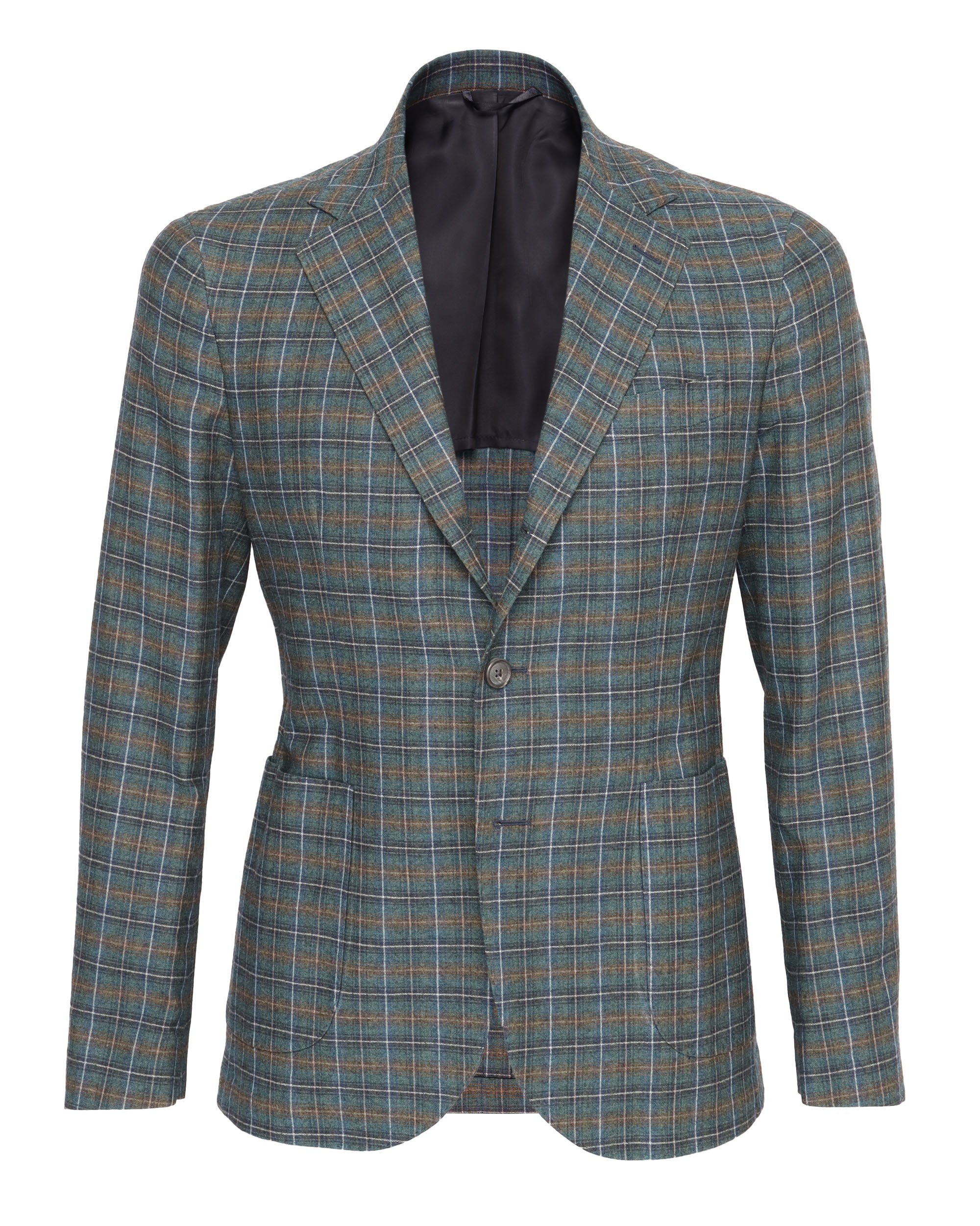 SALVATORE PICCOLO SPORT COAT - GREEN - COTTON, WOOL & CASHMERE