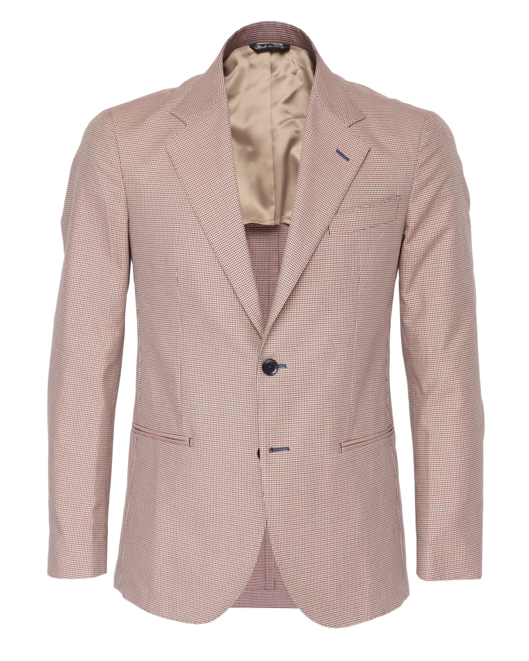 SALVATORE PICCOLO SPORT COAT - BEIGE, RED & BLUE - COTTON