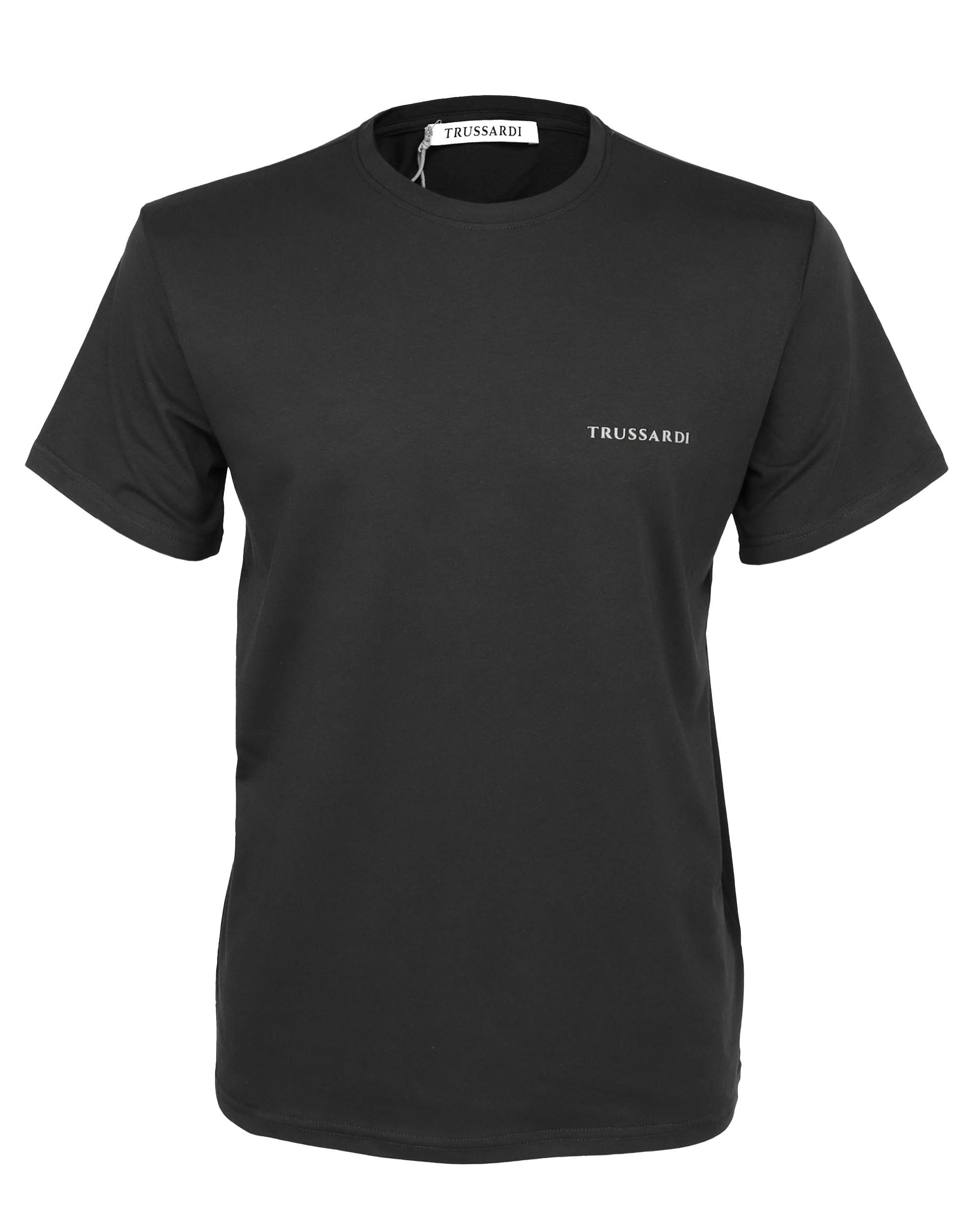 TRUSSARDI T-SHIRT - BLACK - COTTON