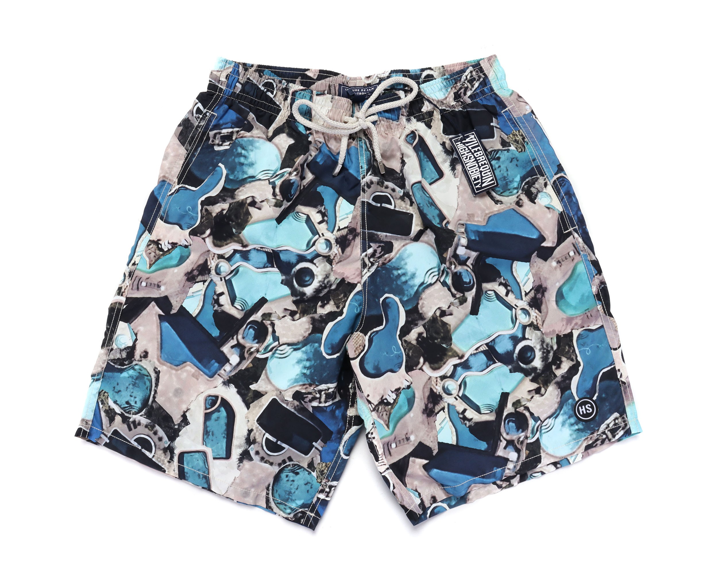 VILEBREQUIN x HIGHSNOBIETY SWIM SHORTS - BLUE & GREY 