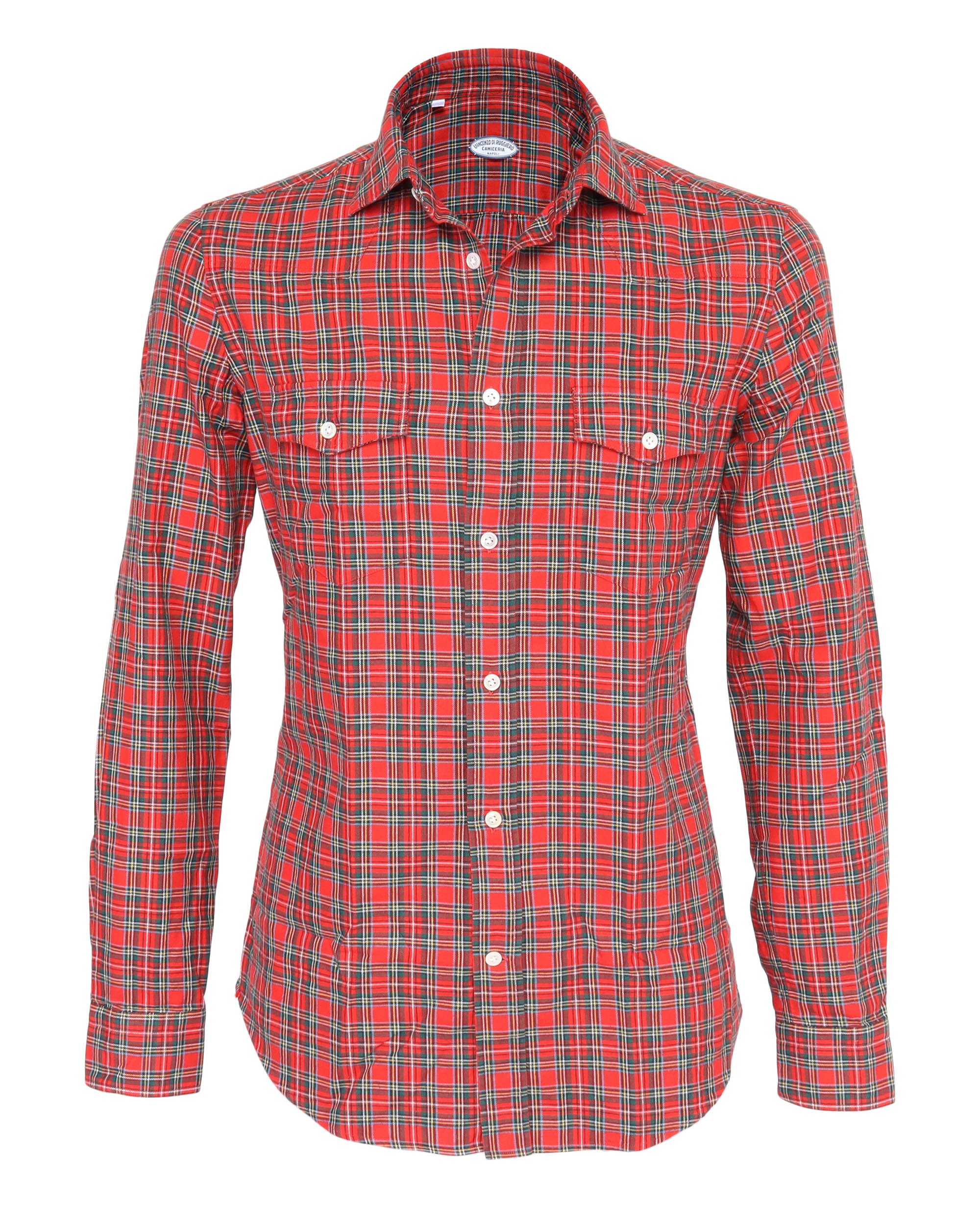 VINCENZO DI RUGGIERO WESTERN SHIRT - RED - COTTON 