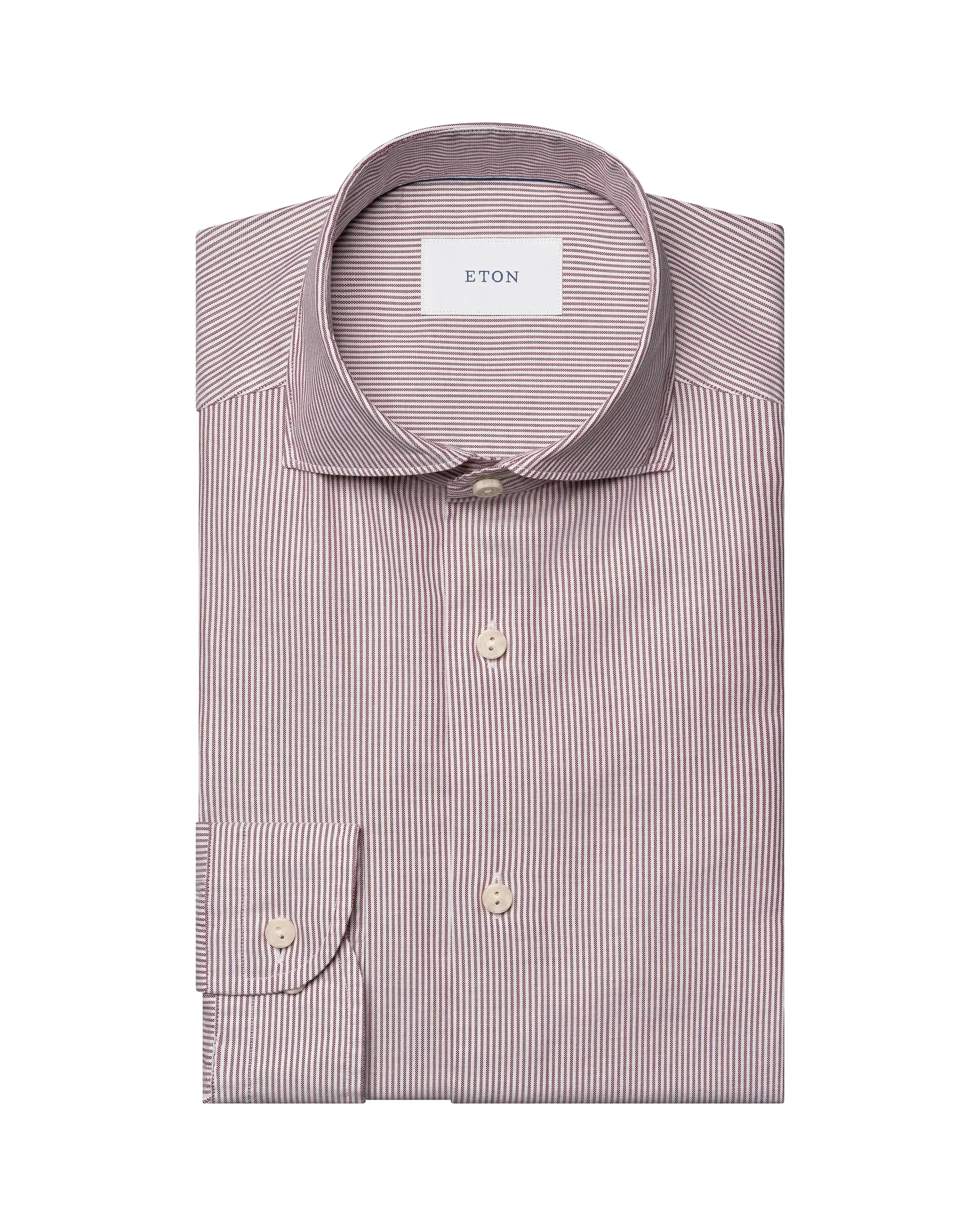 ETON SHIRT - WHITE & BURGUNDY - COTTON
