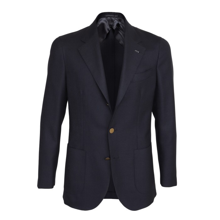 Eduardo De Simone blazer Holland Sherry hopsak navy blue handmade canvassed Napoli Italy