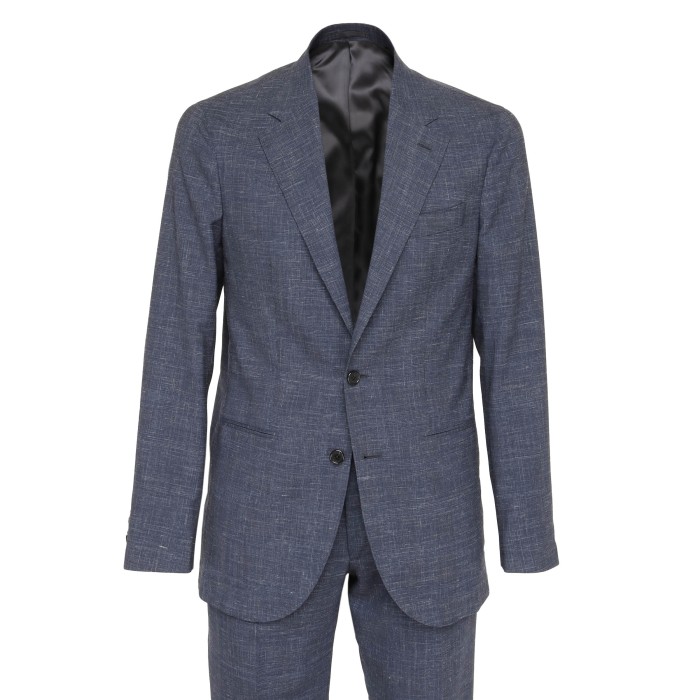 Eduardo De Simone suit wool blue handmade Napoli canvassed