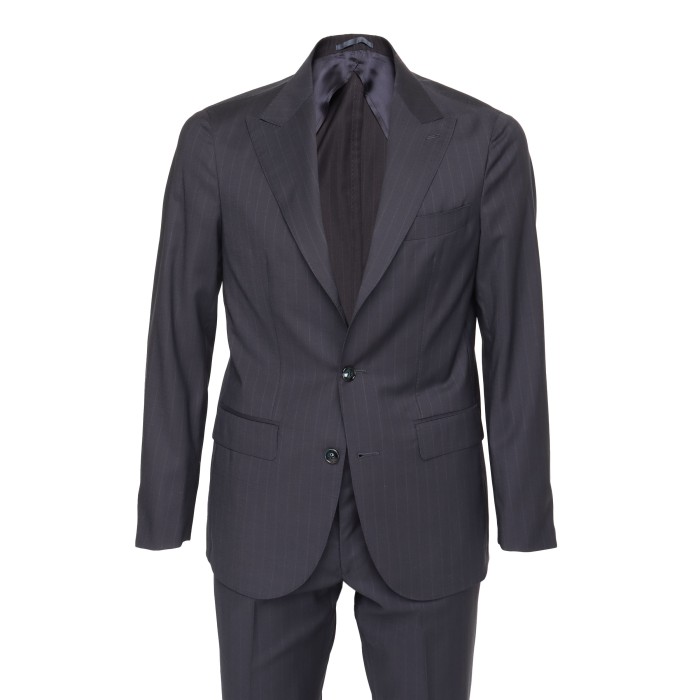 Eduardo De Simone suit full canvassed Napoli navy blue wool