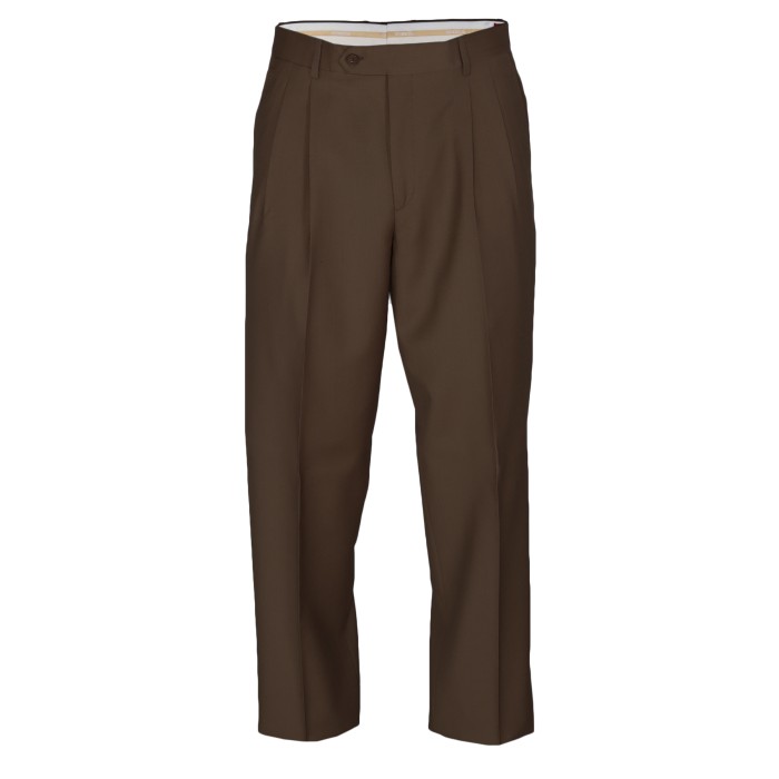 EZZELINO DRESS PANTS - BROWN - SUMMER WOOL Default