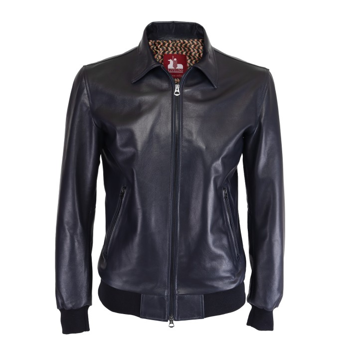 Ezzelino bomber lambskin pure silk