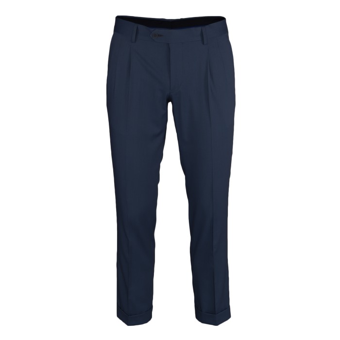 EZZELINO PANTS - BLUE - STRETCH POLYESTER & VISCOSE Default