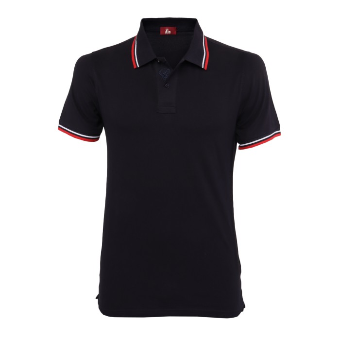 EZZELINO POLO - NAVY BLUE- COTTON PIQUE' Default