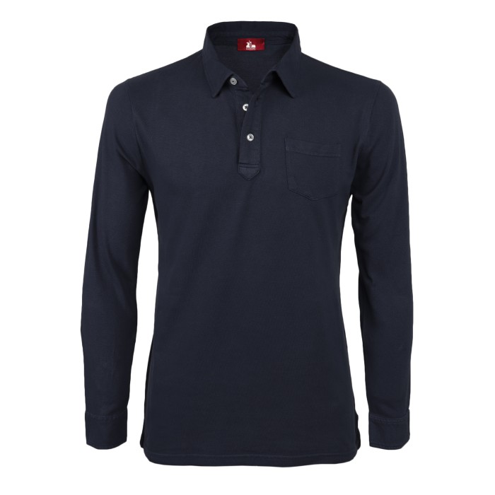 EZZELINO POLO - NAVY BLUE - COTTON PIQUE' Default