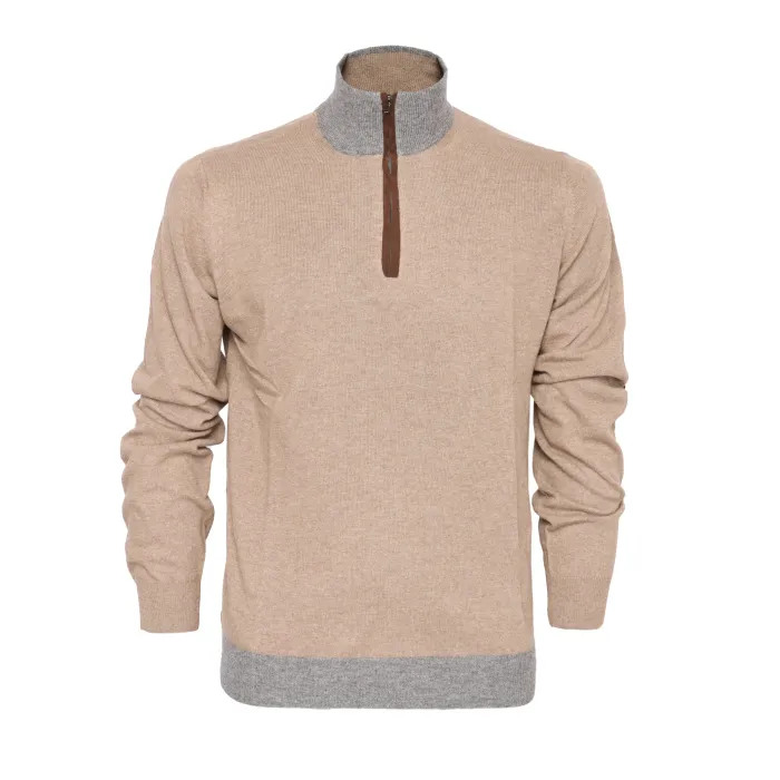 Ezzelino 1/2 zip mock neck sweater cashmere