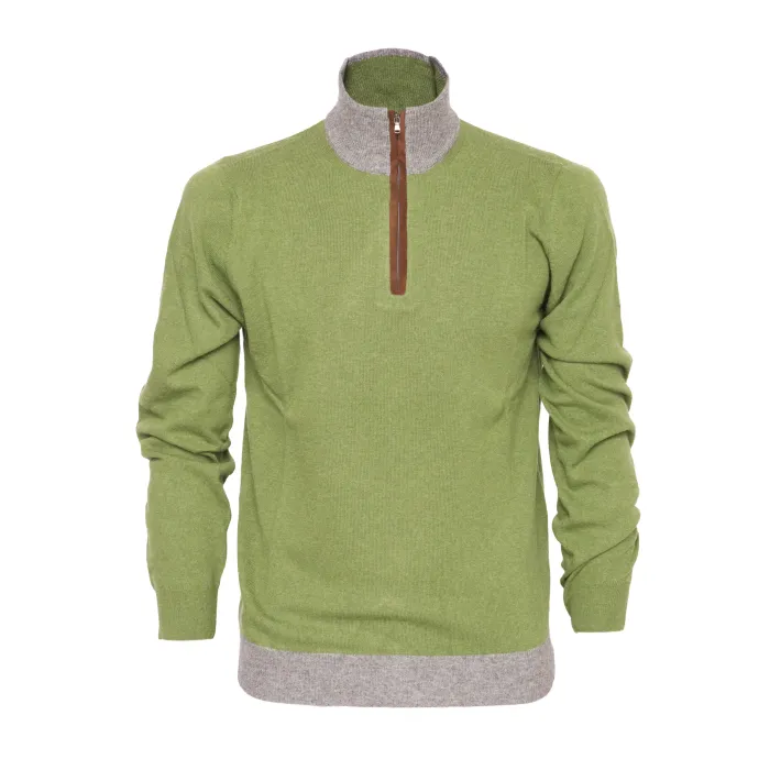 Ezzelino 1/2 zip mock neck sweater cashmere