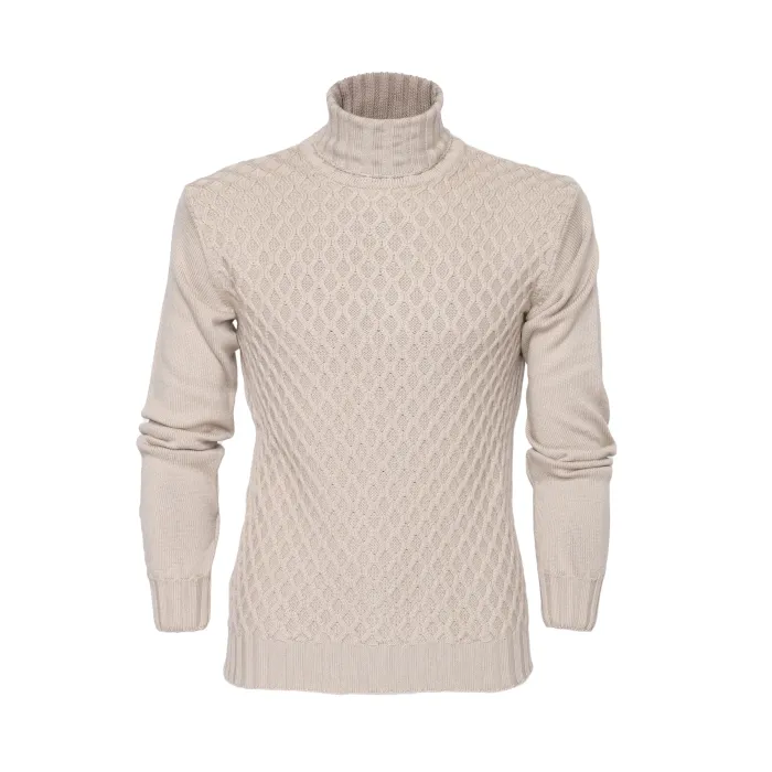Ezzelino turtleneck sweater merino wool extrafine 6-ply