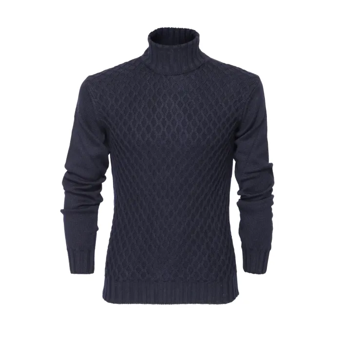Ezzelino turtleneck sweater merino wool extrafine 6-ply