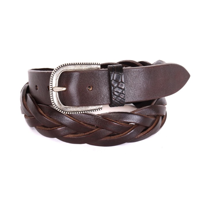 Fratelli Noviello braided belt crocodile