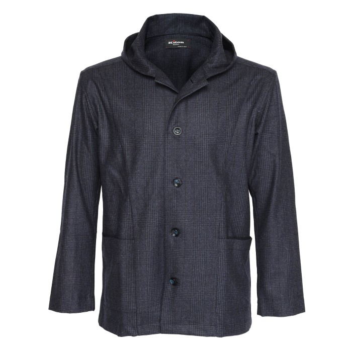 Kiton luca hoodei shirt jacket wool