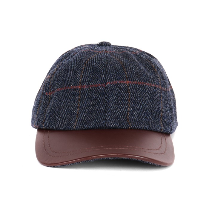 Oxford blue baseball cap United Kingdom tweed leather